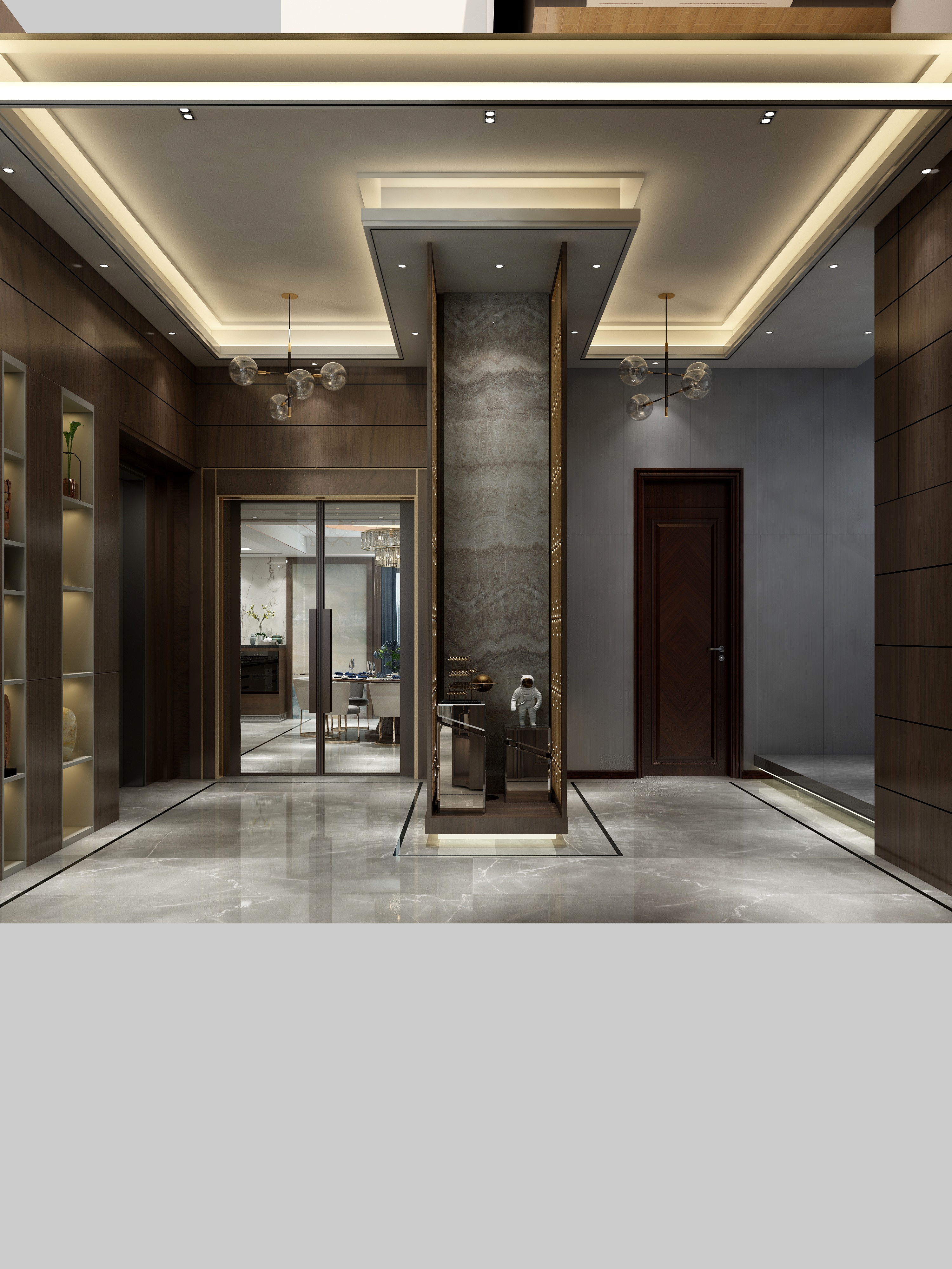 黄建-《若水》轻奢新中式|三层复式大宅装修效果图