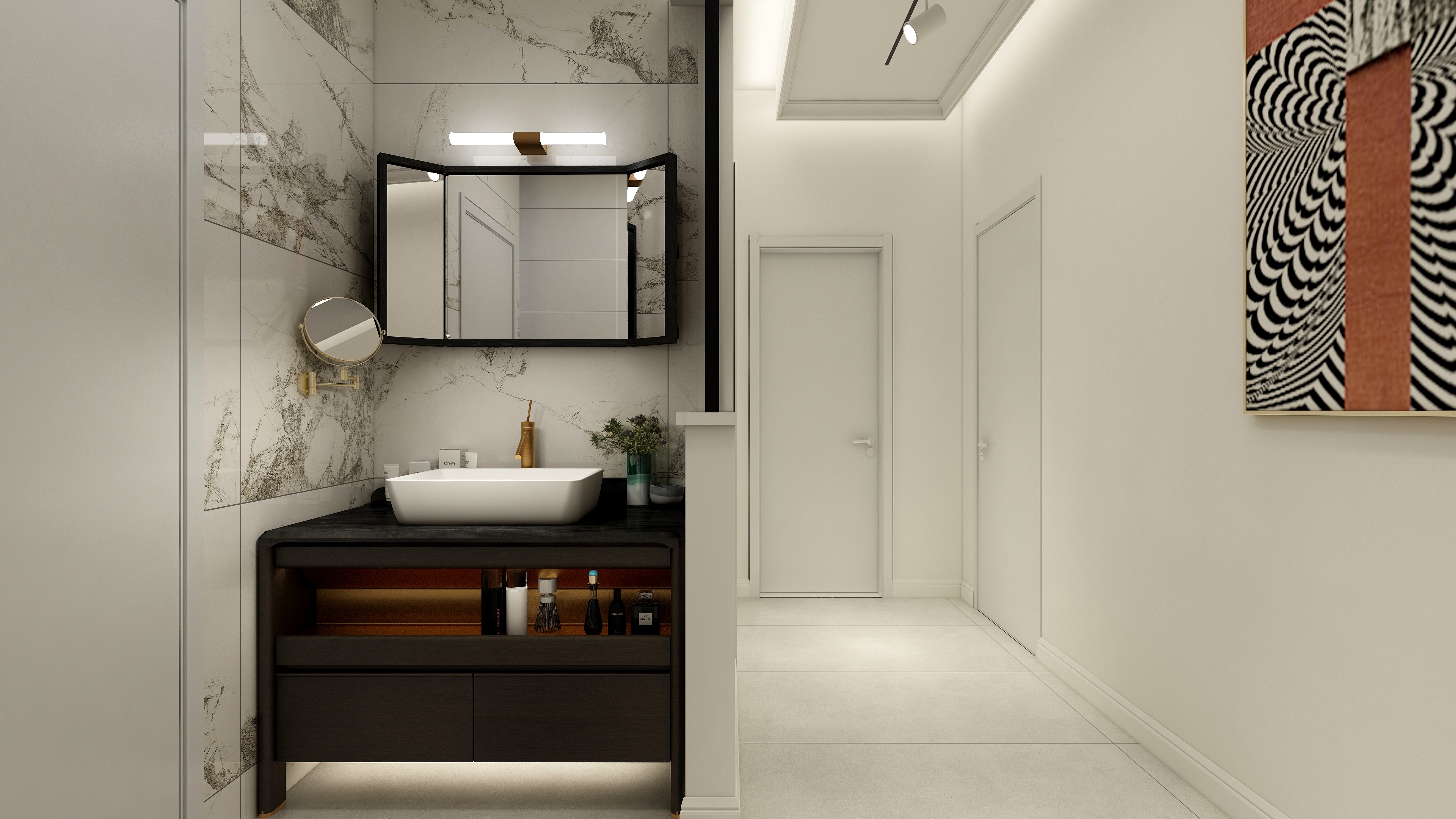 水木芸居设计-现代优雅风《诗里寻》一层客厅装修效果图第5张