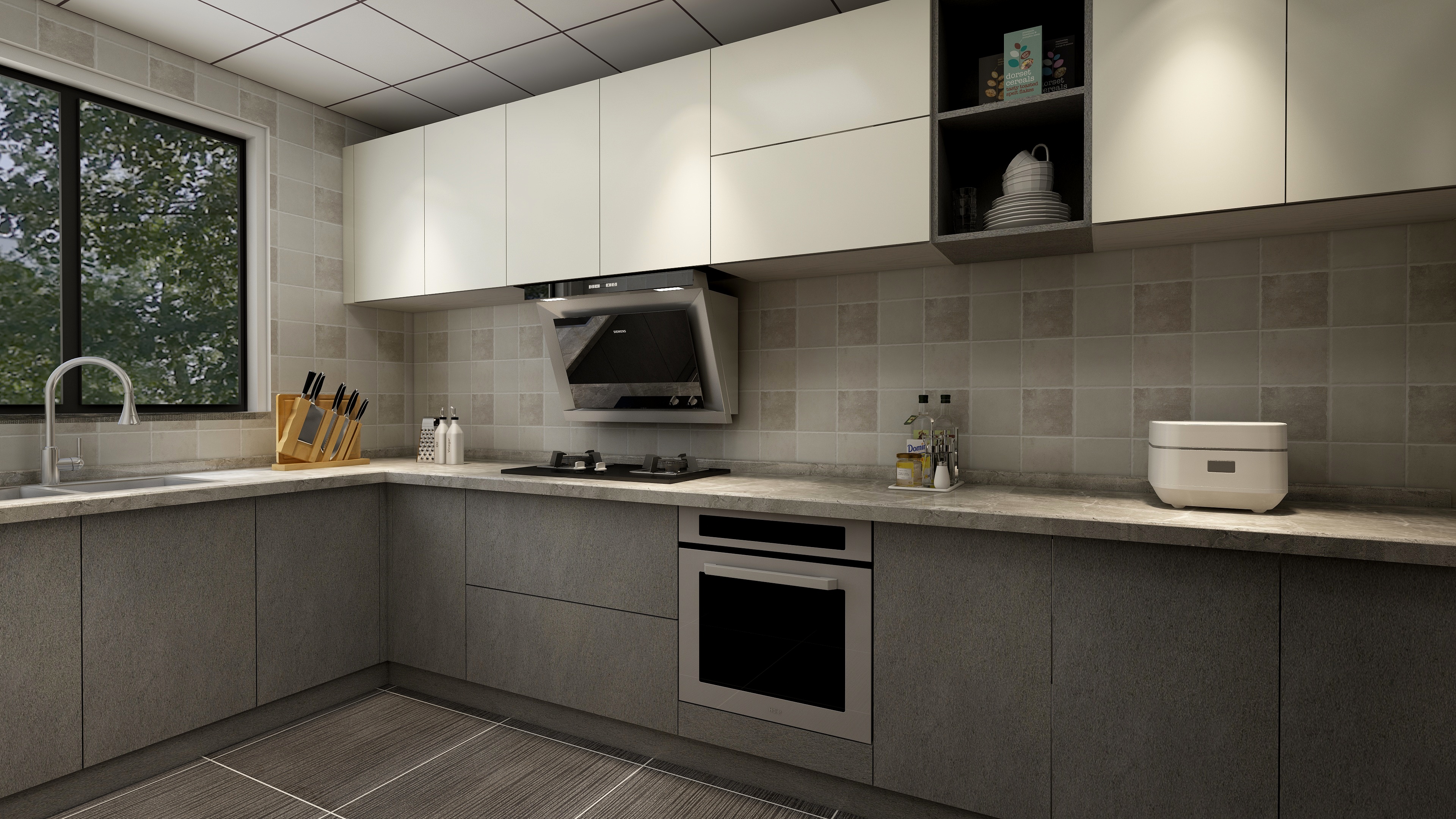 KUJIELE-238㎡自由轻中式四居装修效果图