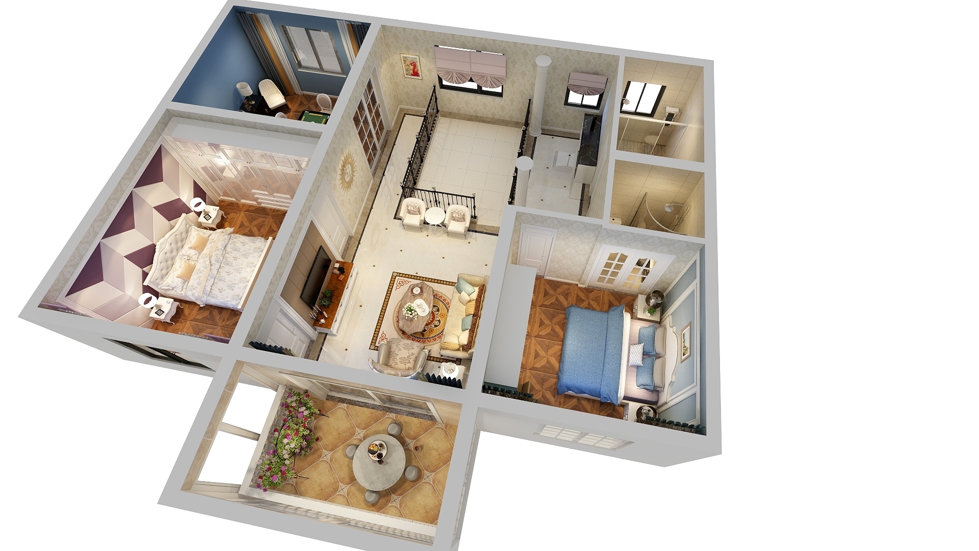 KZH设计-安阳绿谷杨府二楼-装修设计方案