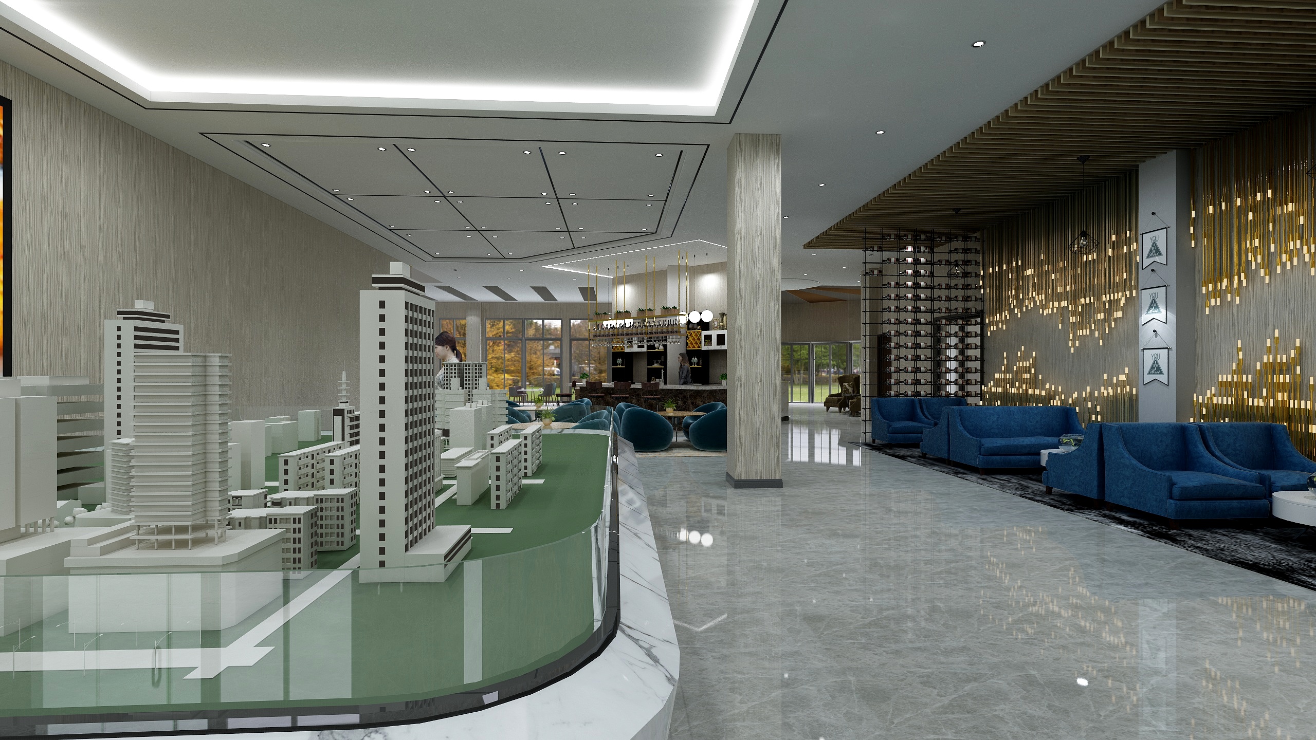 简沐空间设计-奥林春天二期售楼处--装修设计方案