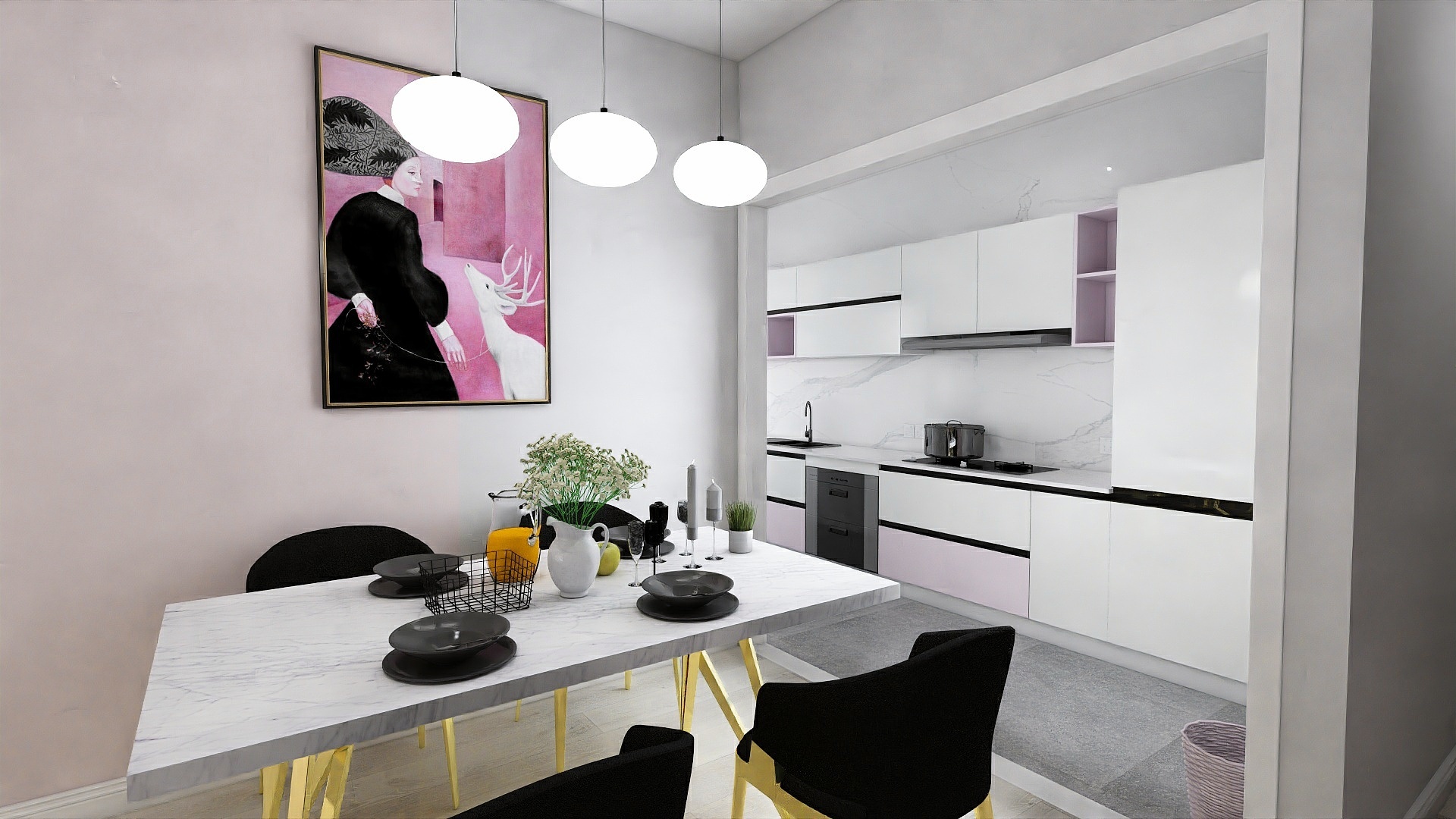 万匠装饰-皇庭世家～粉色轻奢-装修设计方案