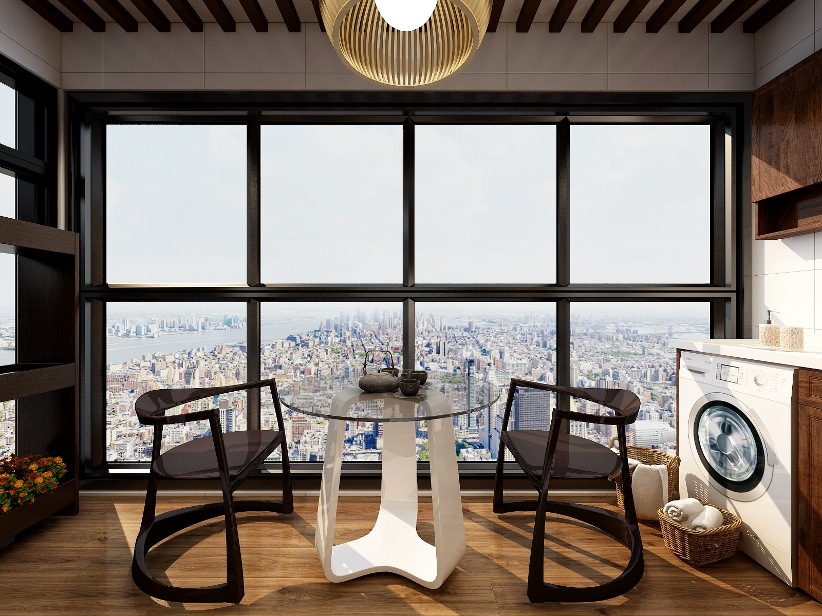 王叶辉-129方新中式三居装修效果图