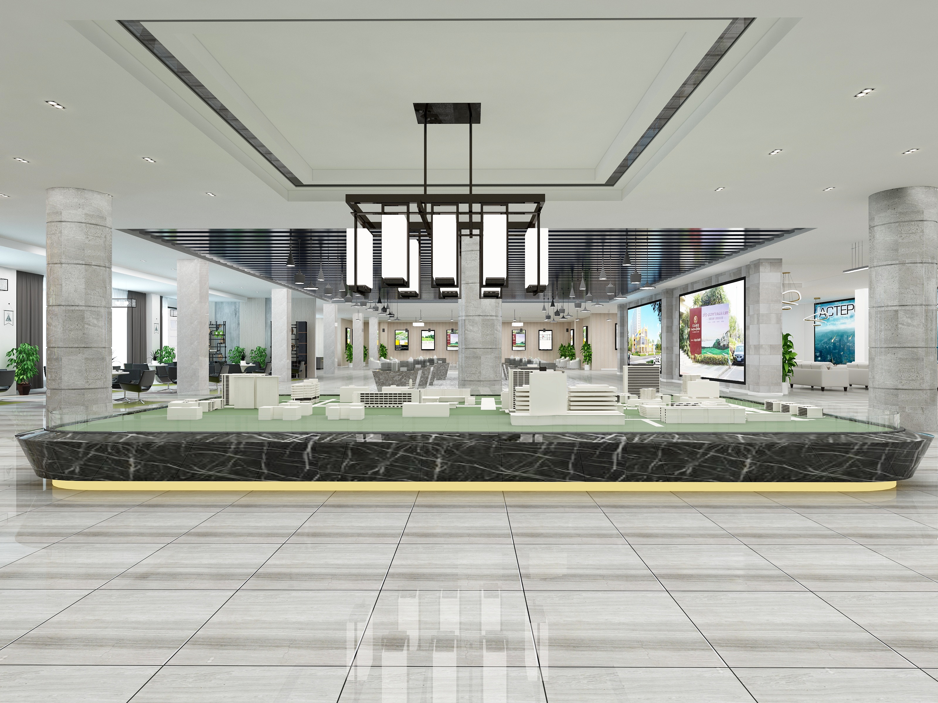 室内设计师-佳伟-2019年毕业设计售楼处销售大厅效果-装修设计方案