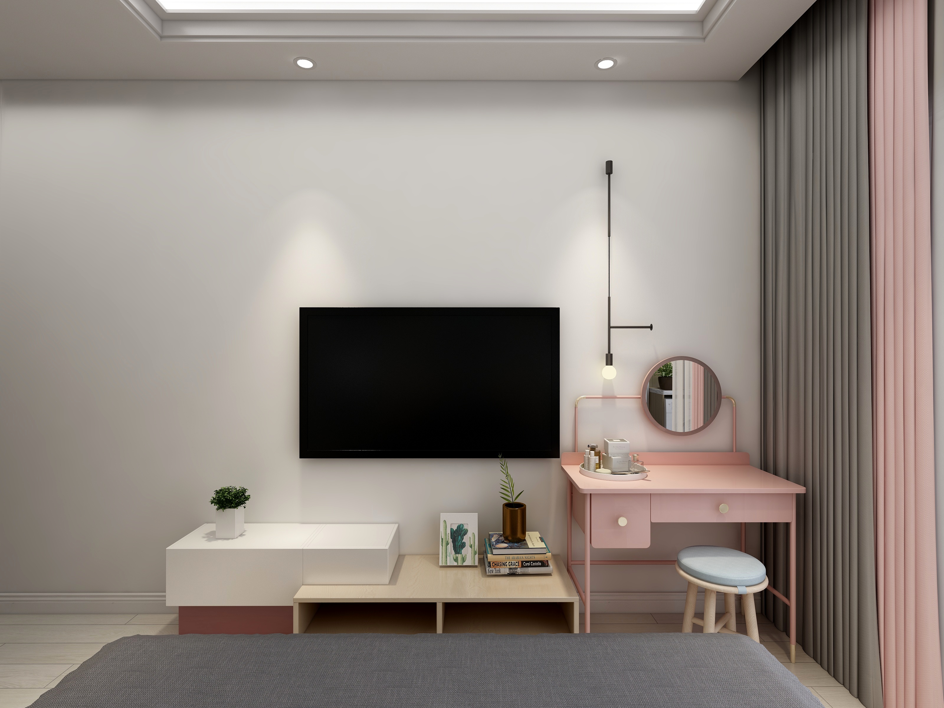 李青越-123方北欧两居一层主卧装修效果图第1张