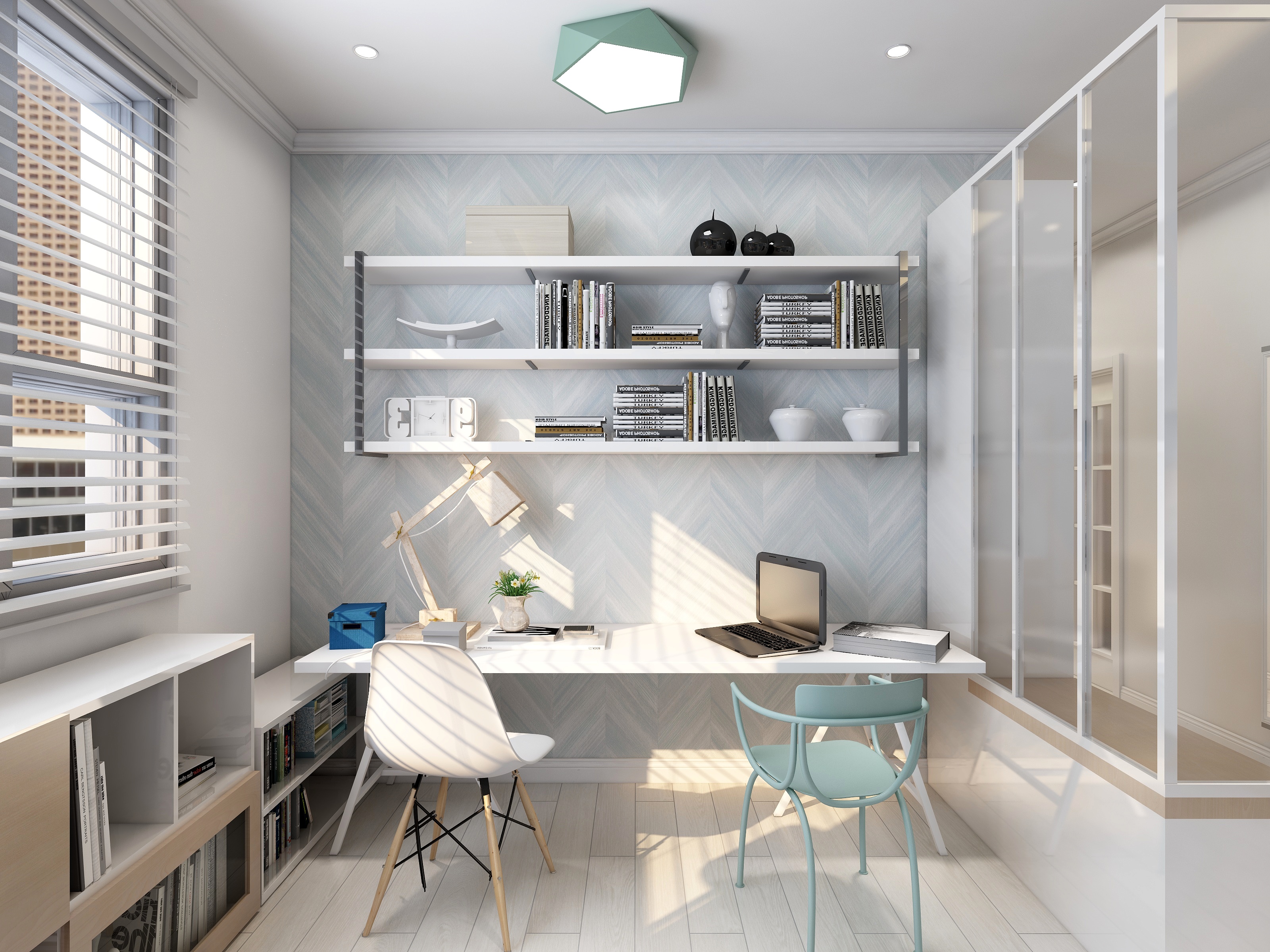 李青越-123方北欧两居一层客餐厅装修效果图第3张