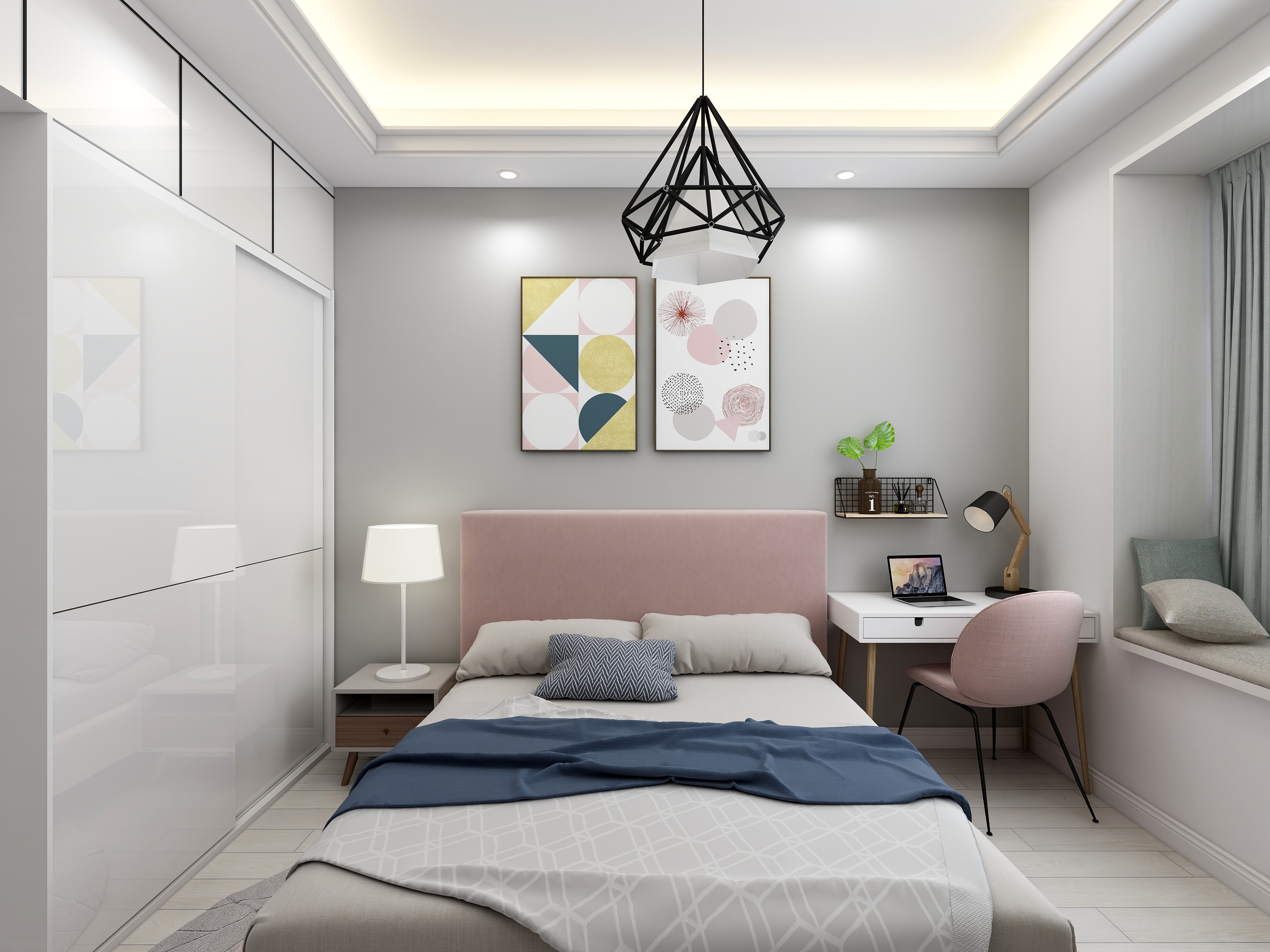 李青越-123方北欧两居一层次卧装修效果图第2张