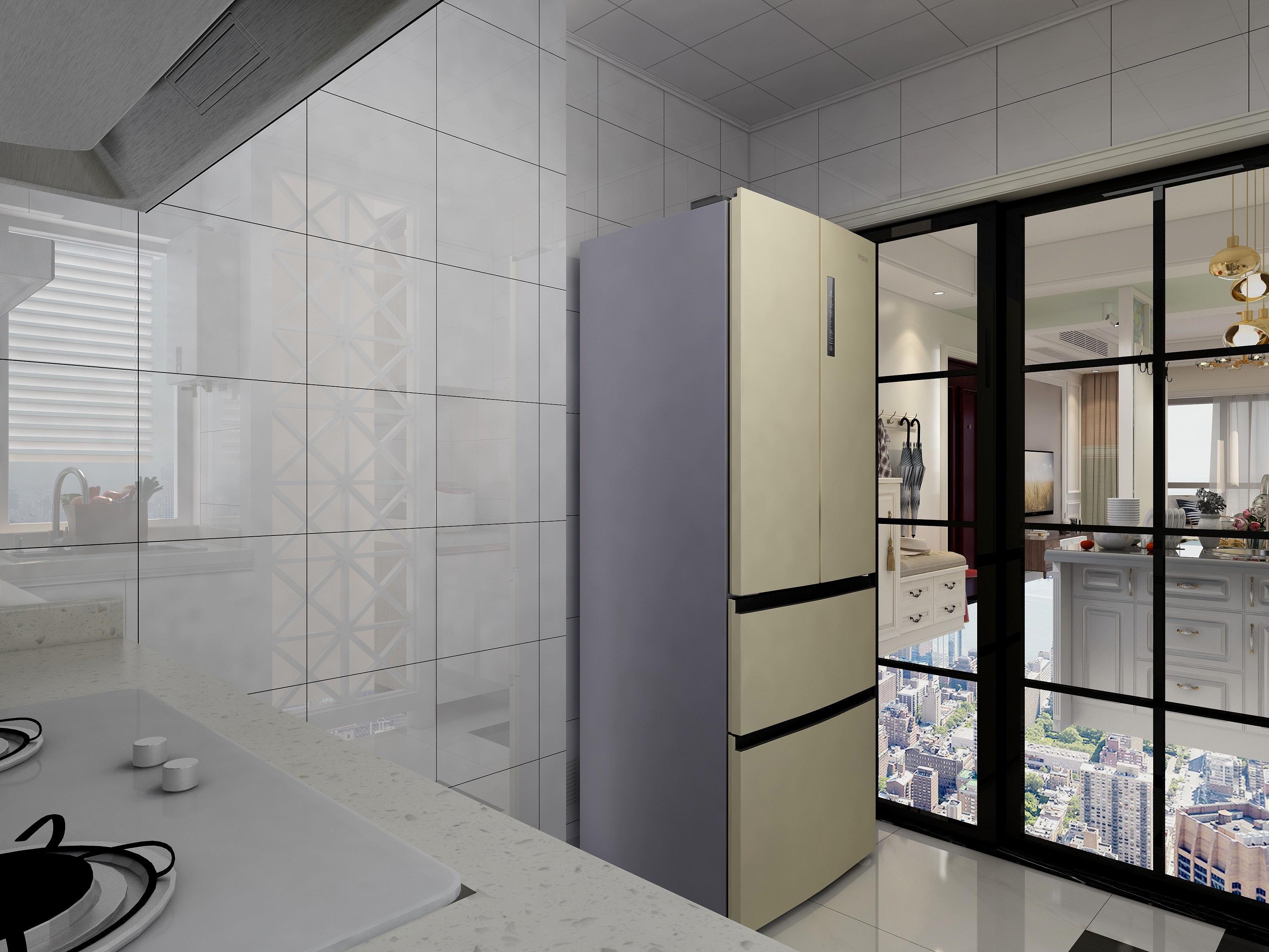 王瑛-132方北欧两居装修效果图