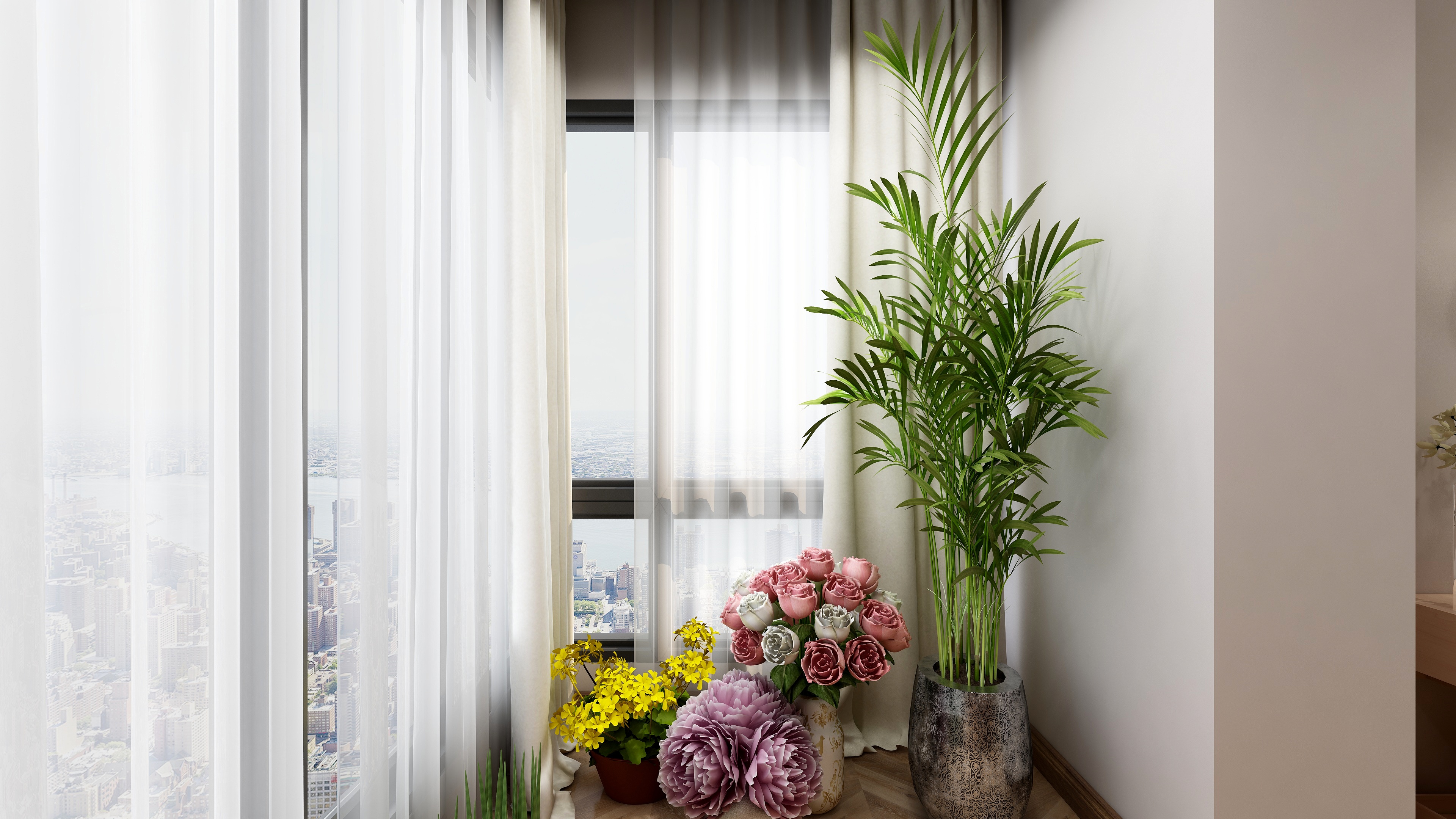 陈辉-125方北欧两居一层主卧装修效果图第5张