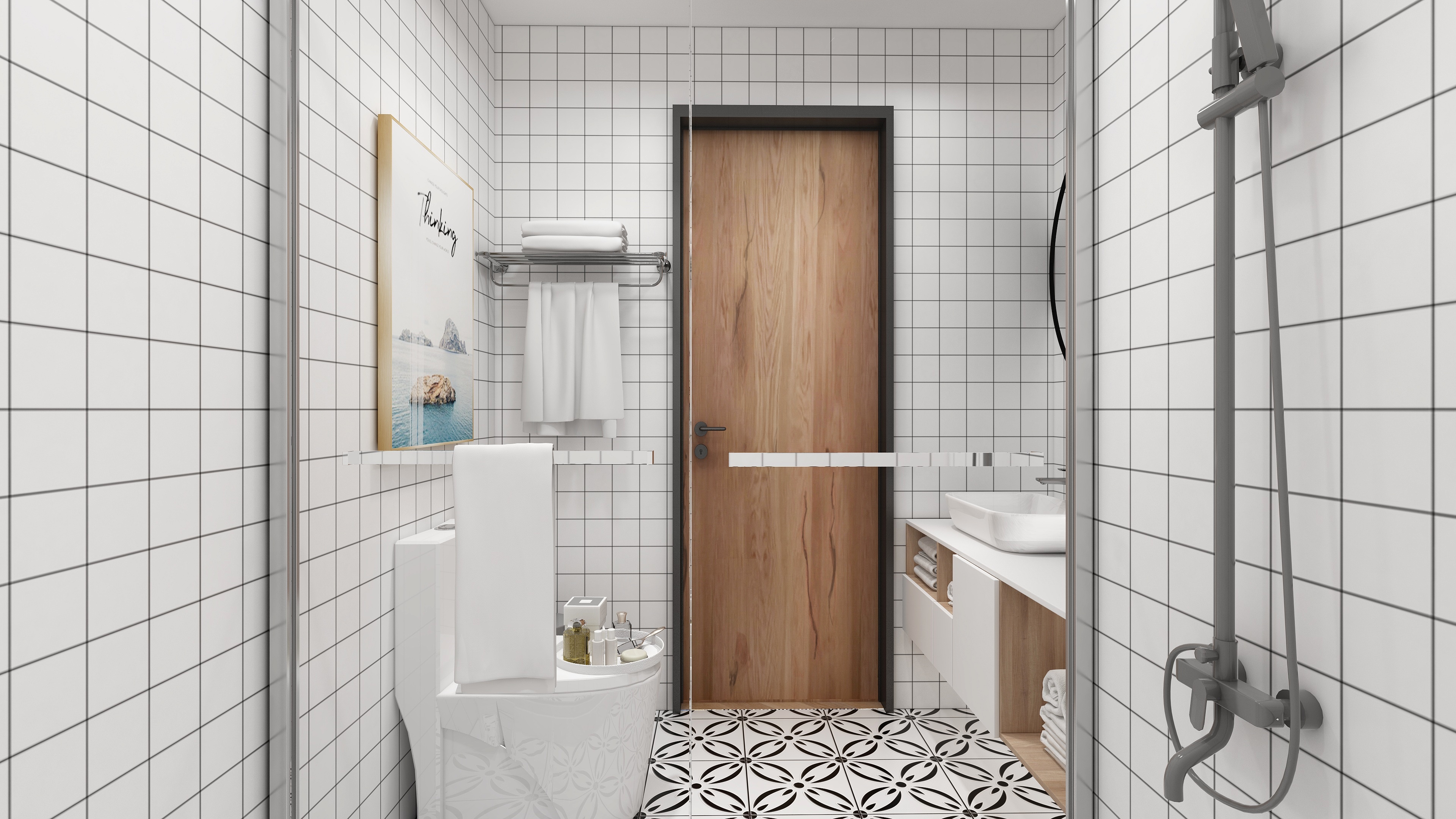 陈辉-125方北欧两居一层卫生间装修效果图第3张