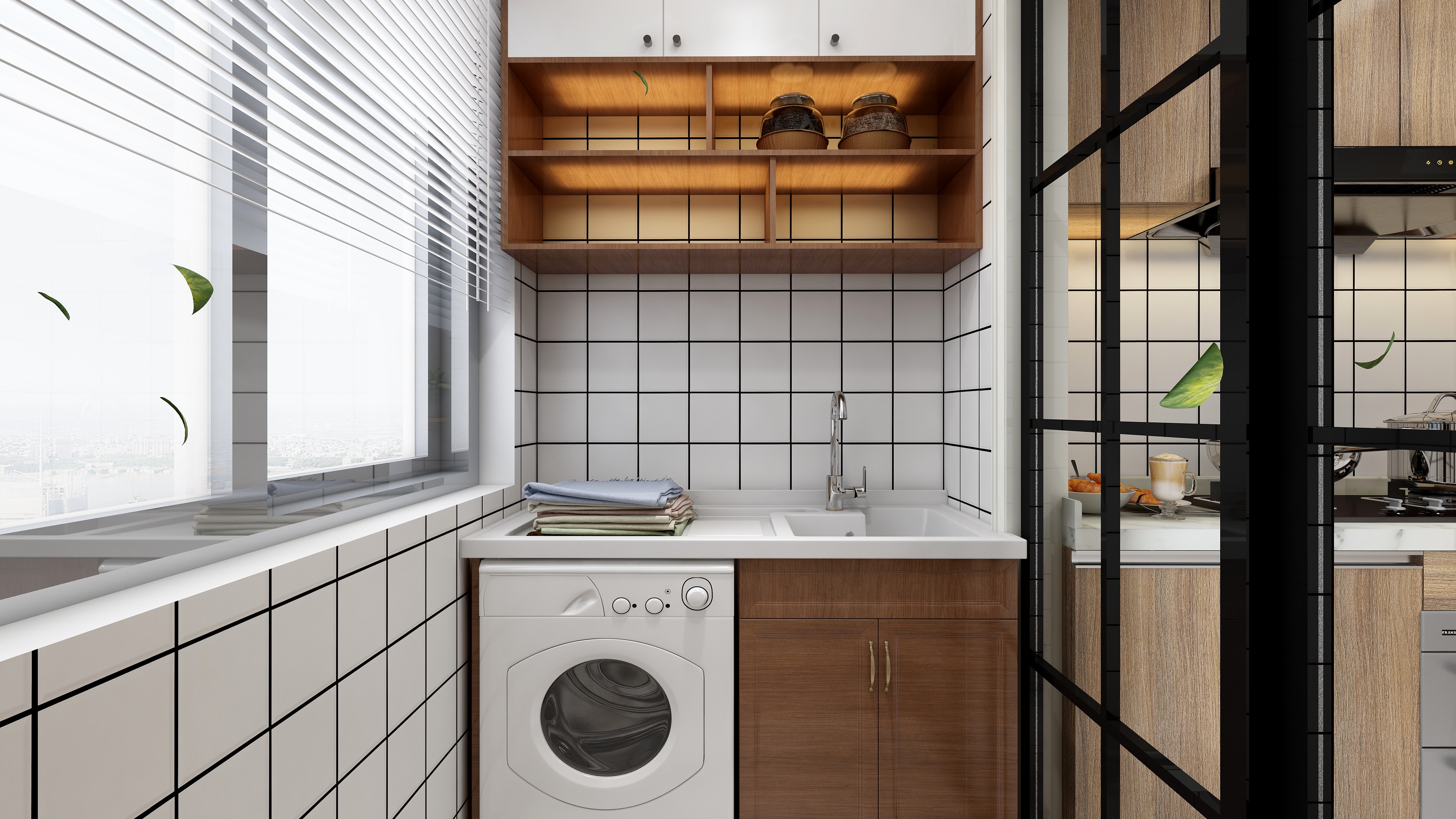 陈辉-125方北欧两居一层阳台装修效果图第3张