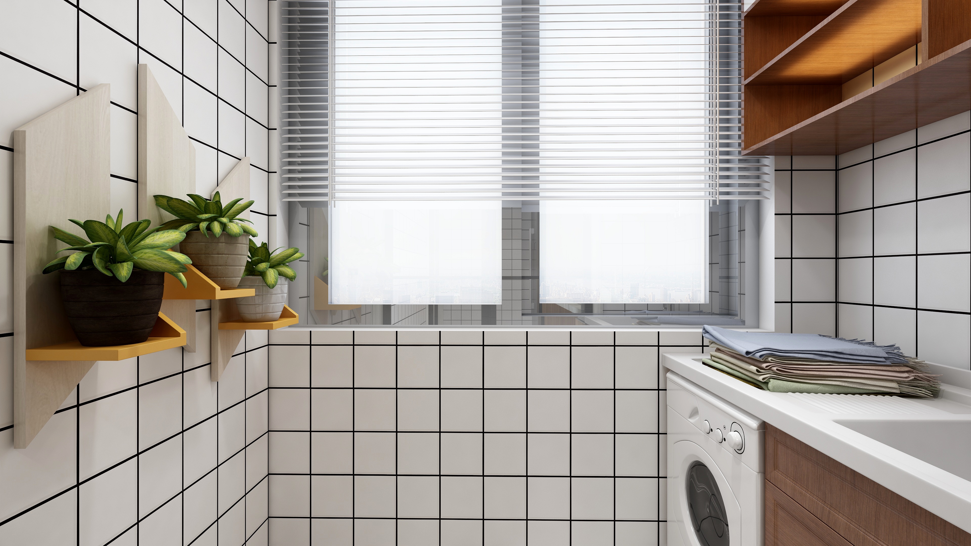 陈辉-125方北欧两居一层阳台装修效果图第2张