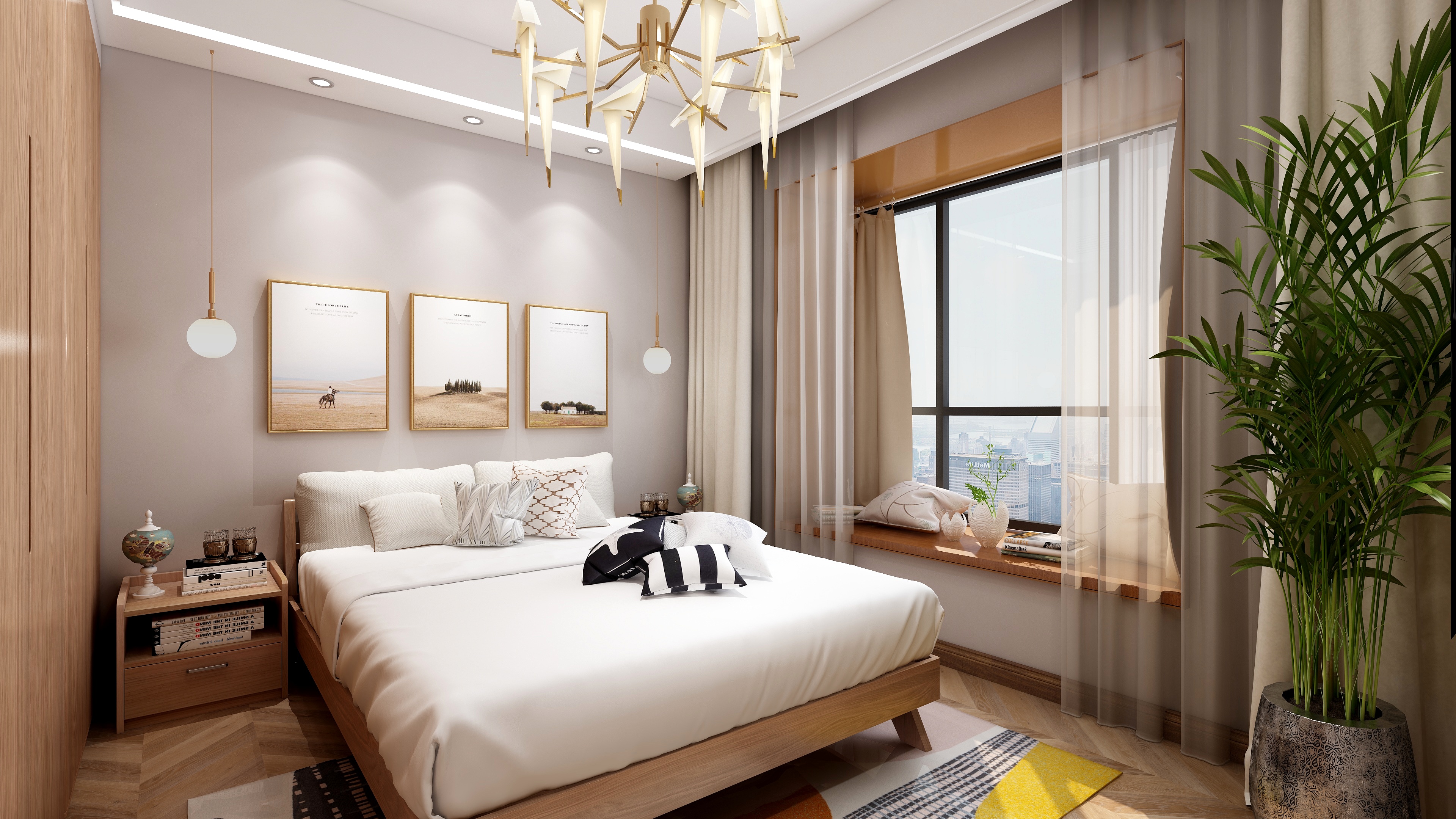 陈辉-125方北欧两居一层次卧装修效果图第3张