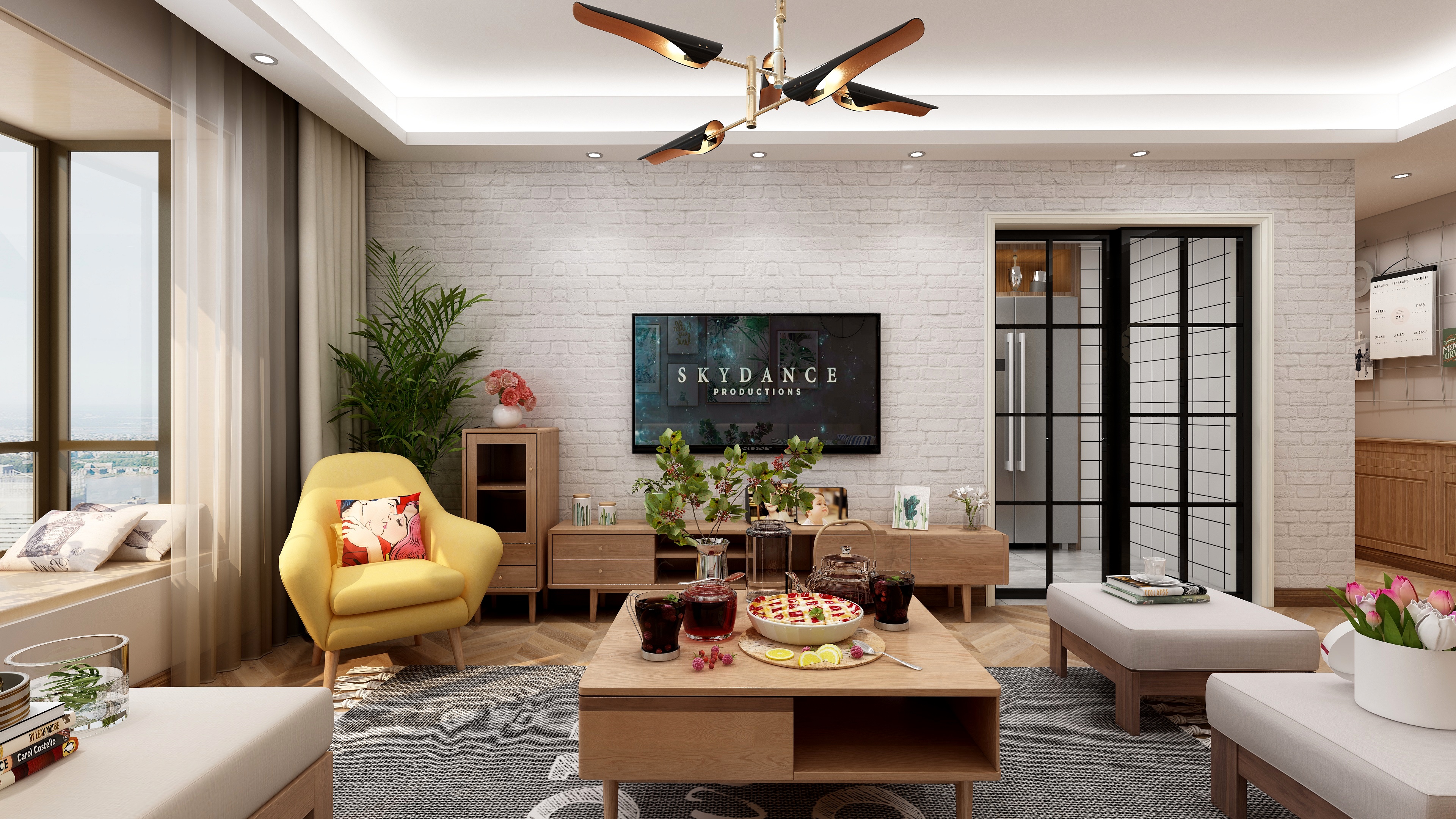 陈辉-125方北欧两居装修效果图