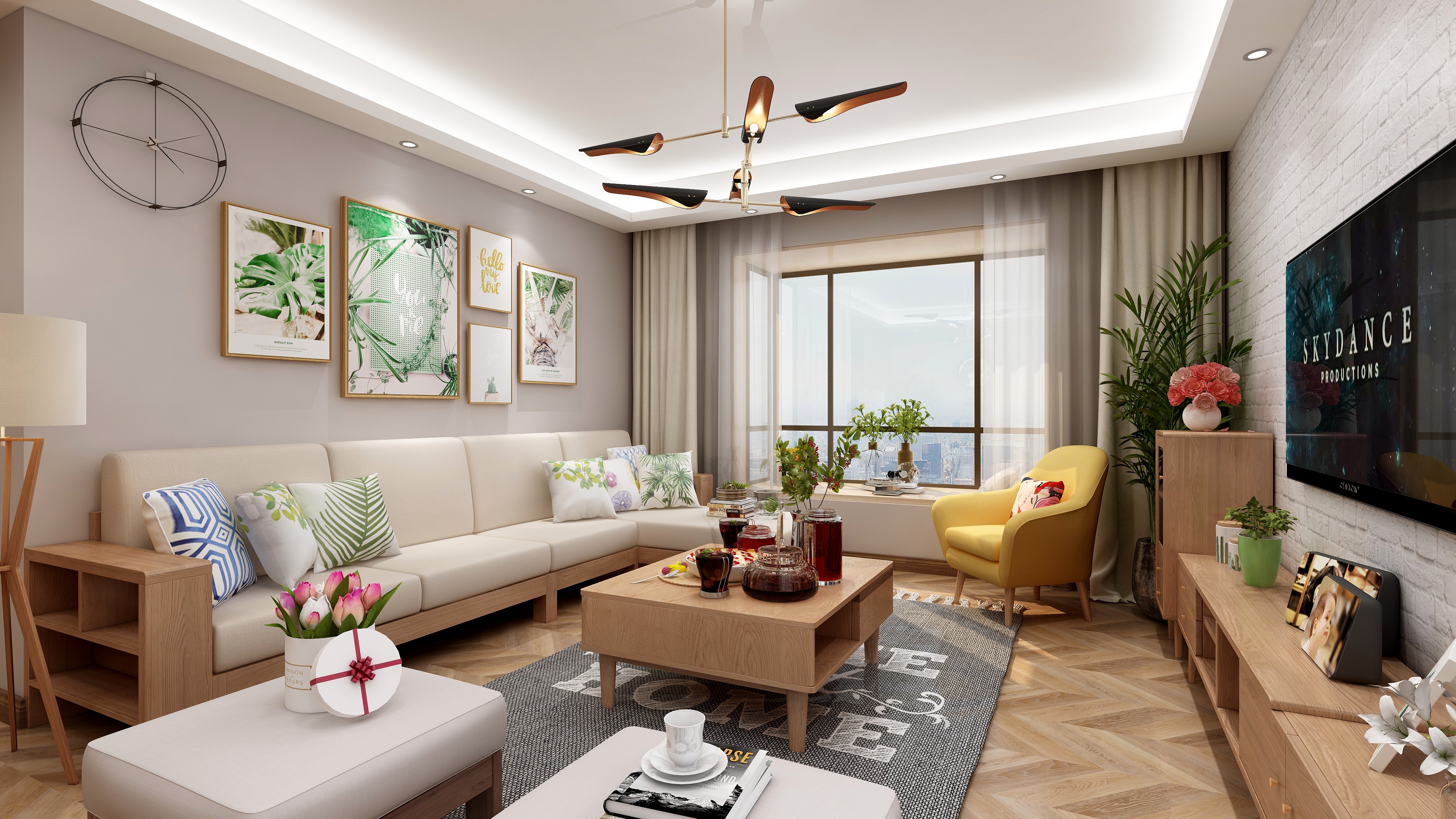 陈辉-125方北欧两居一层客餐厅装修效果图第5张