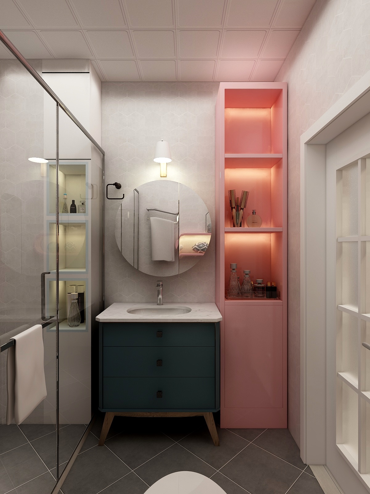 李青越-123方北欧两居一层卫生间装修效果图第1张