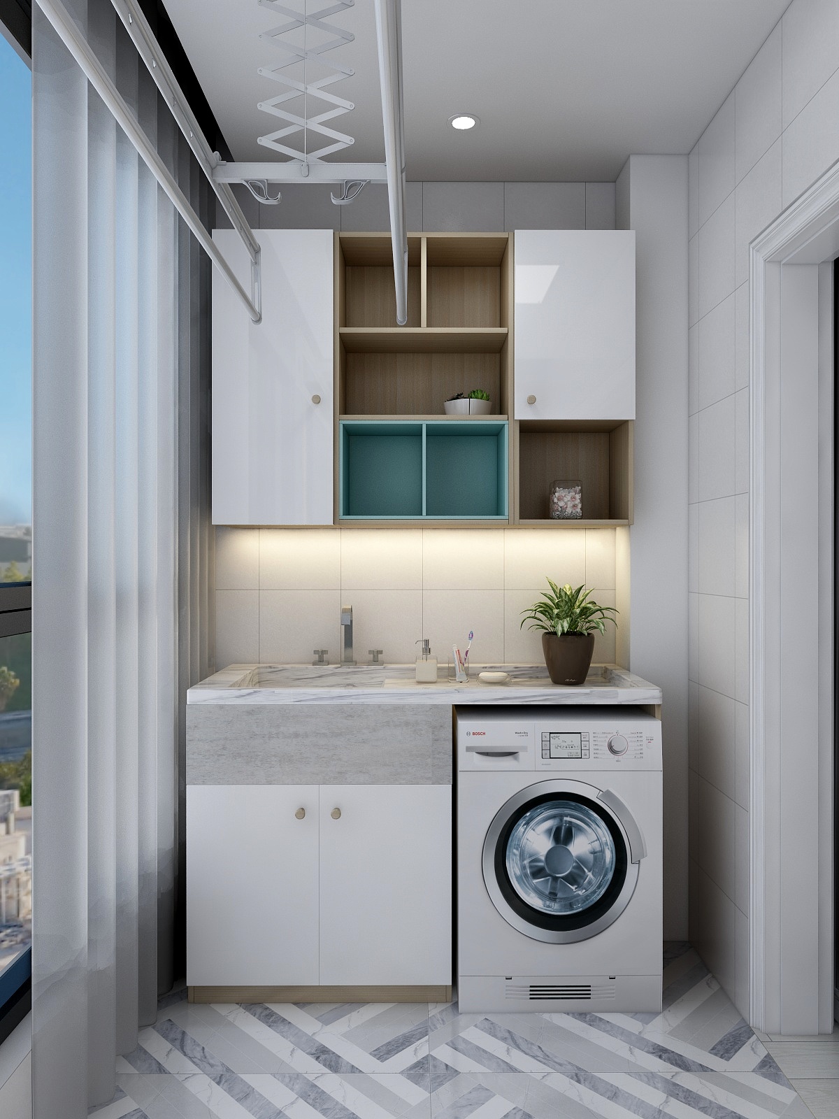 李青越-123方北欧两居装修效果图