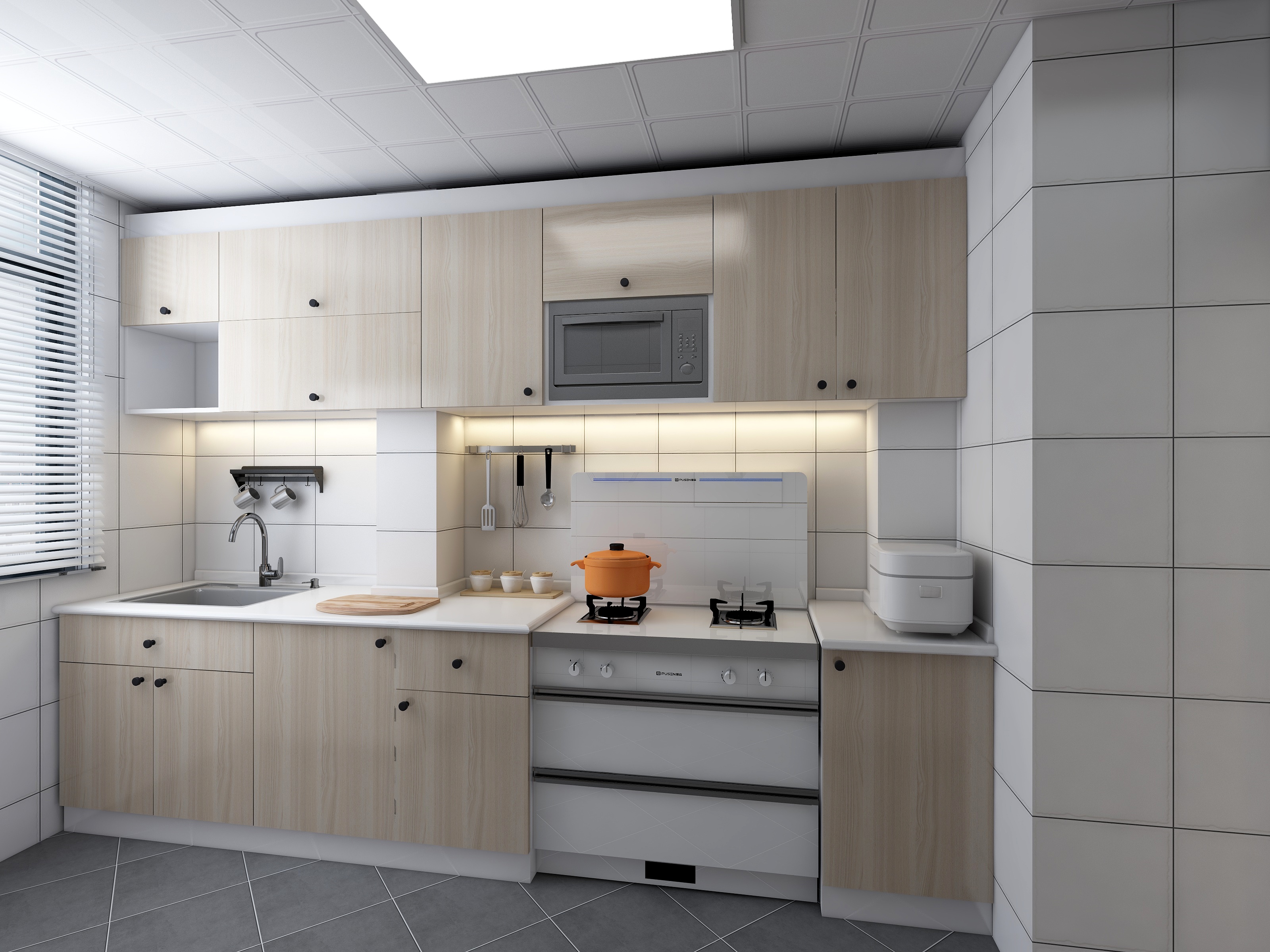 李青越-95㎡北欧两居装修效果图