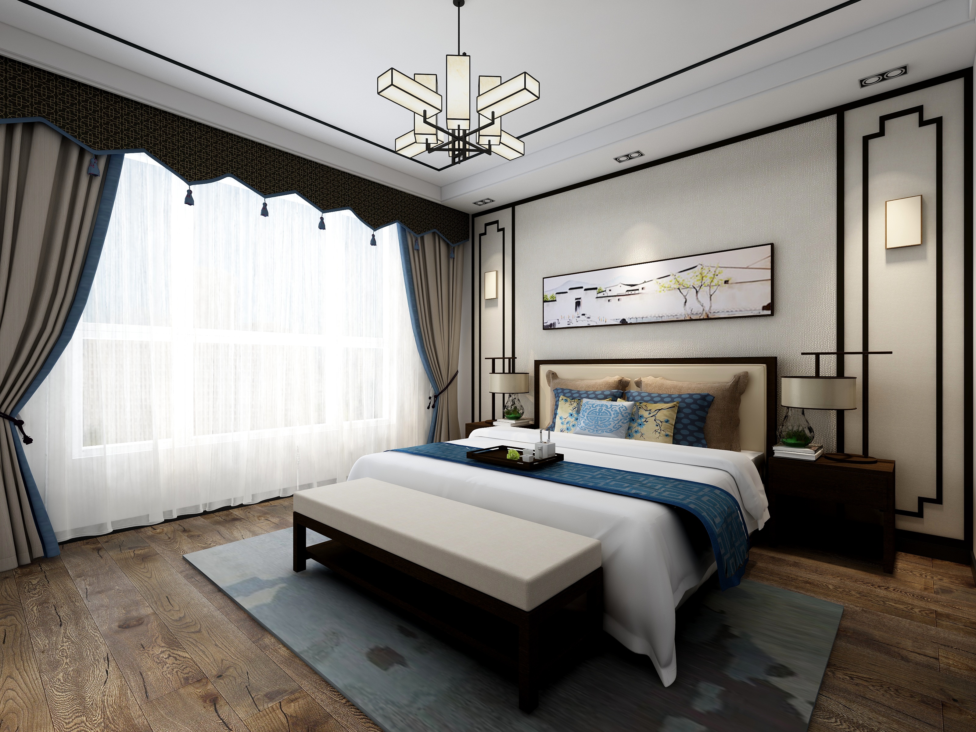 颖向设计工作室-和苑155㎡-新中式-装修设计方案