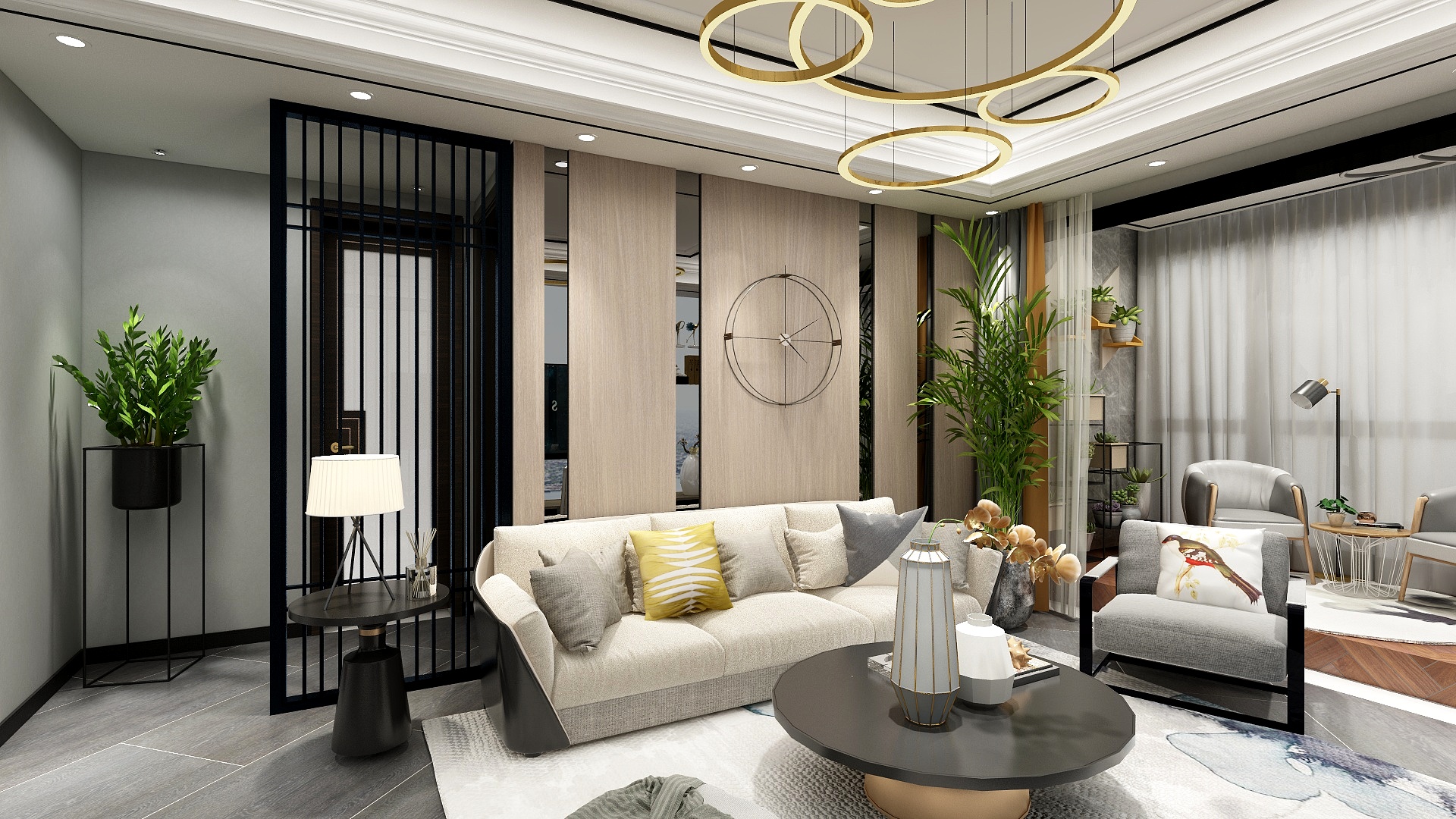 可圈可点空间设计-现代轻奢三居装修效果图