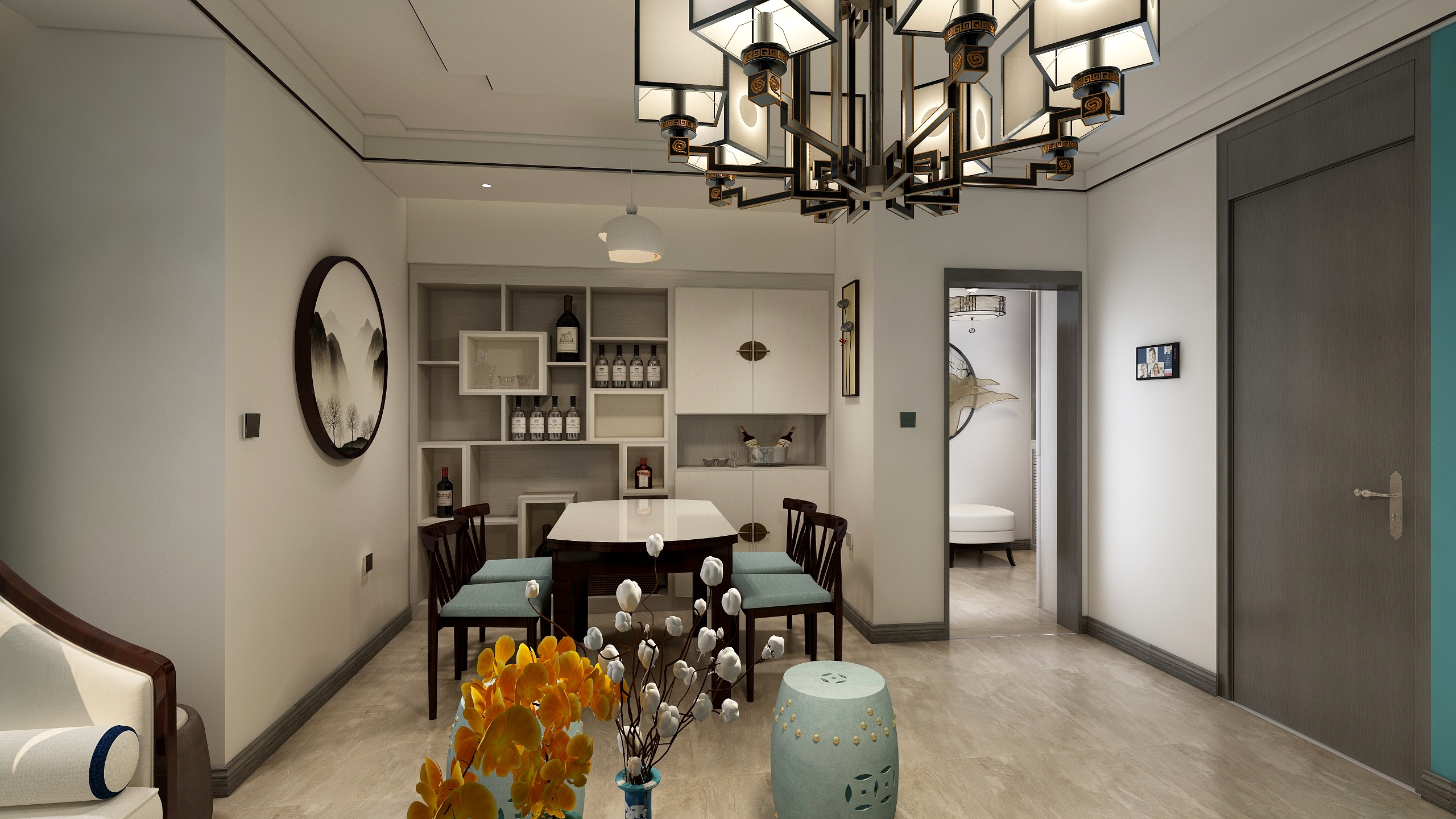 空无禅-银河・上园118.00㎡折页9-7F-G-08户型2室2厅1卫-装修设计方案