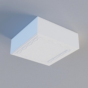 163.5*163.5 (ZL-J)方盒-拉伸滚涂 时尚白-双叠凸边菱花3D模型