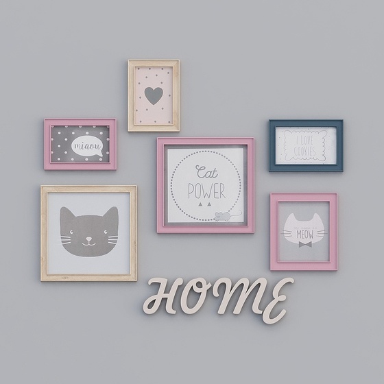 Asian Collage Photo Frames,Gray