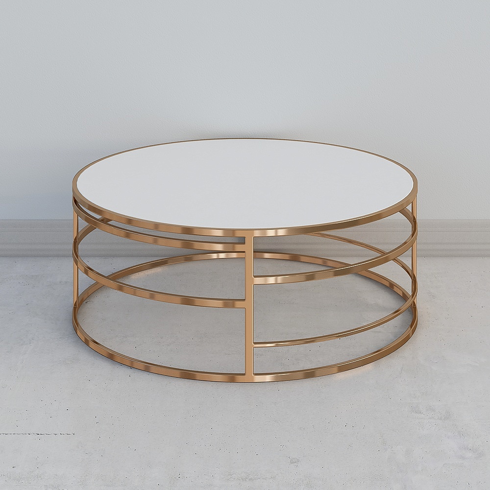 evitahome轻奢后现代美式简约茶几组合欧式圆形茶几设计师家具 大号