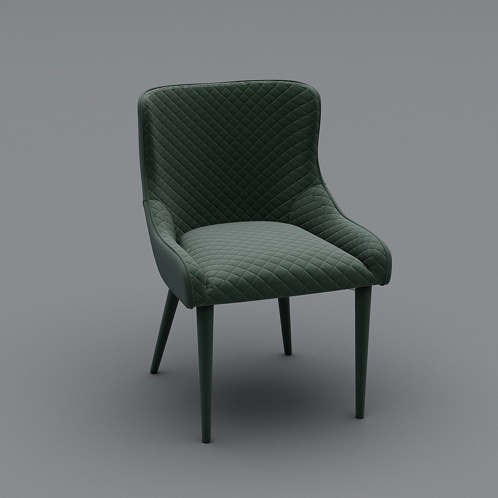 椅子现代简约北欧创意餐厅休闲靠背椅成人家用设计师餐椅后现代3D模型