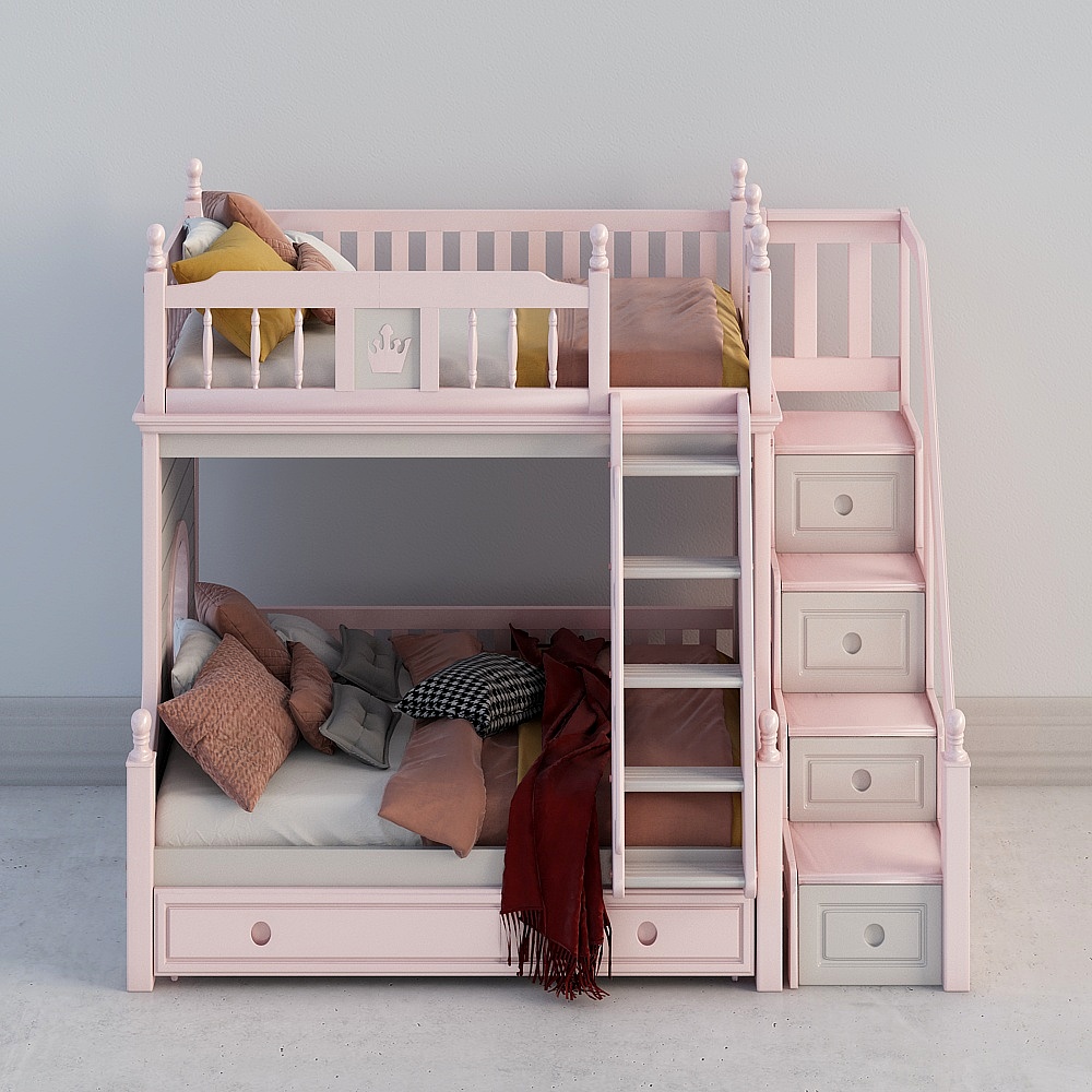 酷家乐-现代儿童房儿童床3D模型