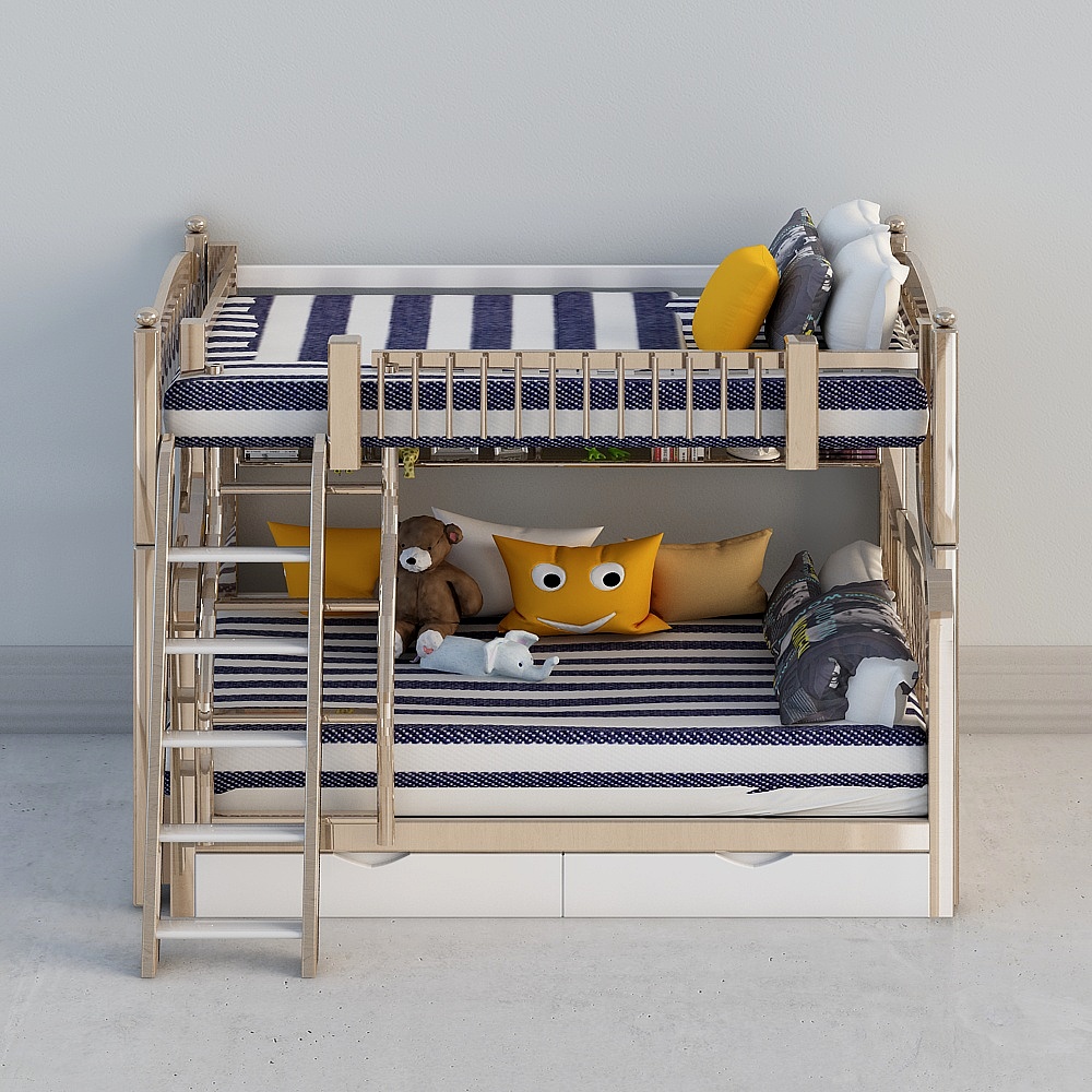 酷家乐-现代儿童房3d模型-4(高低床）