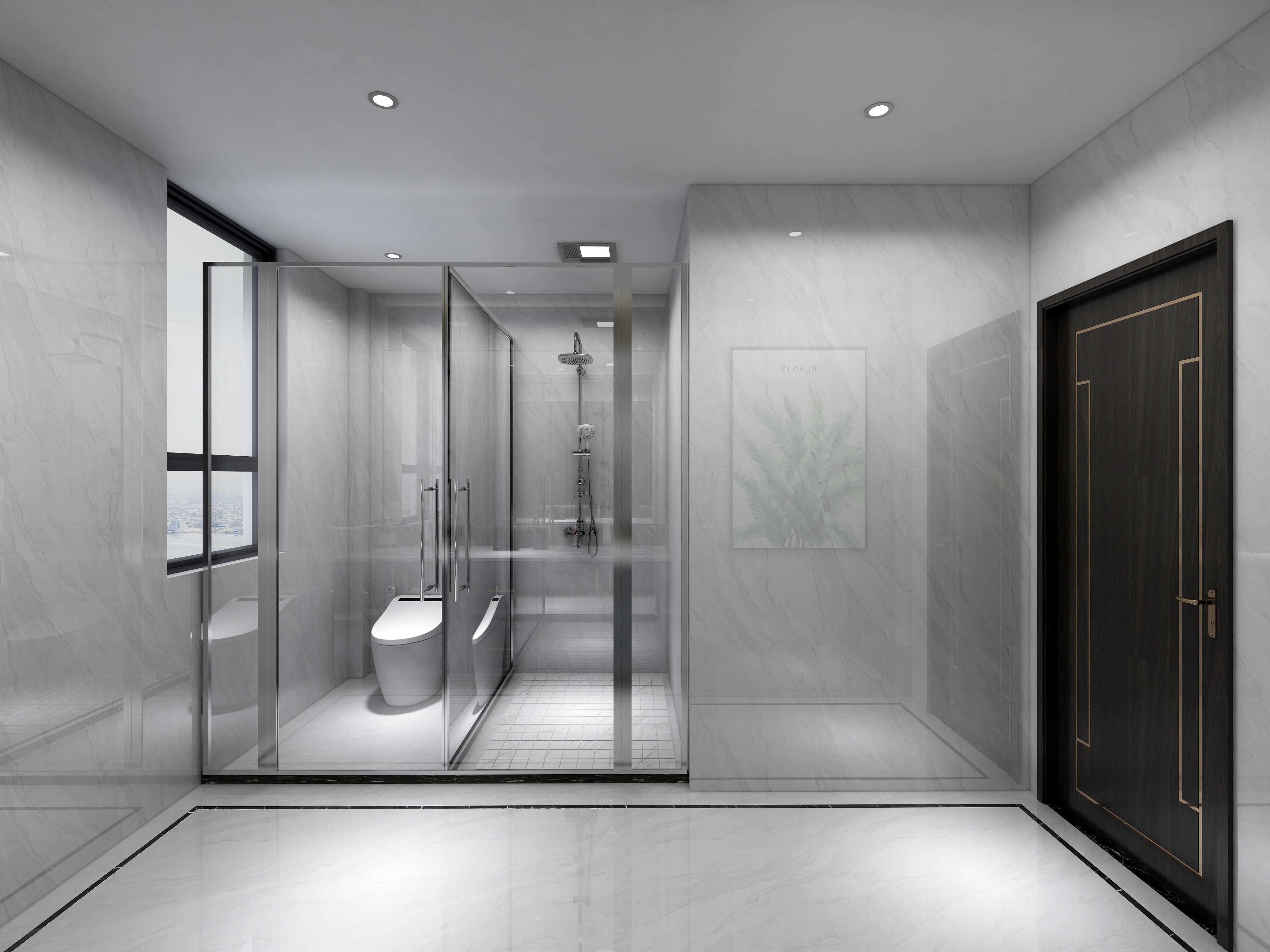 李青越-194㎡新中式别墅二层卫生间装修效果图第1张