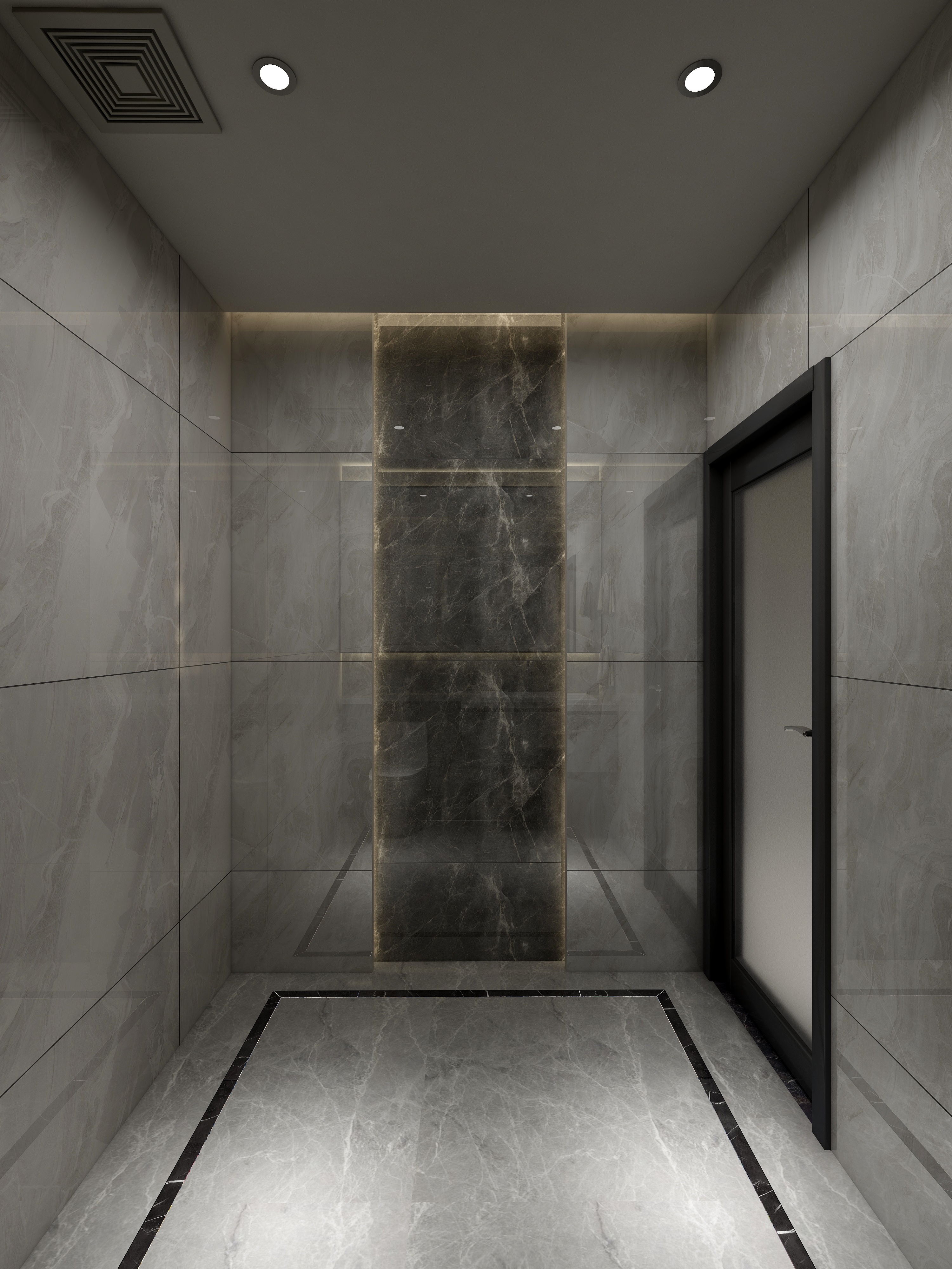 李青越-194㎡新中式别墅地下第一层卫生间装修效果图第1张