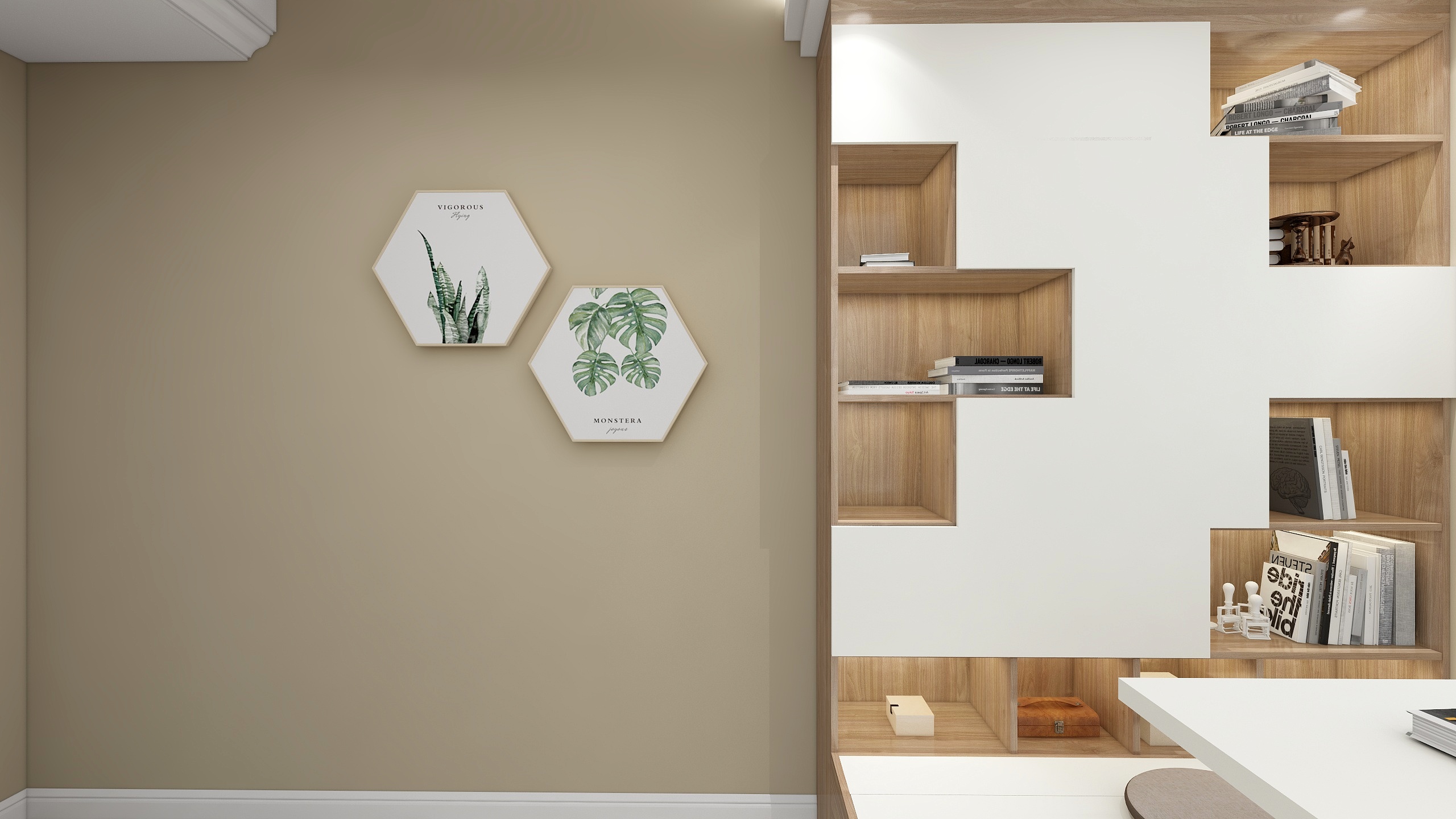 何宗建-176㎡现代四居一层书房装修效果图第1张