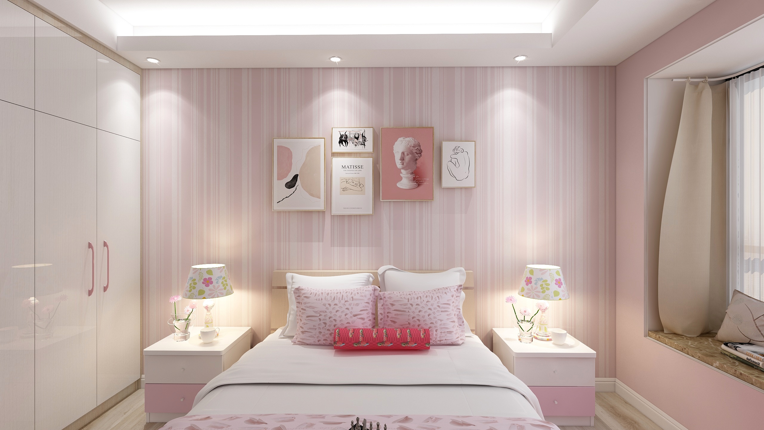 何宗建-176㎡现代四居一层次卧装修效果图第3张