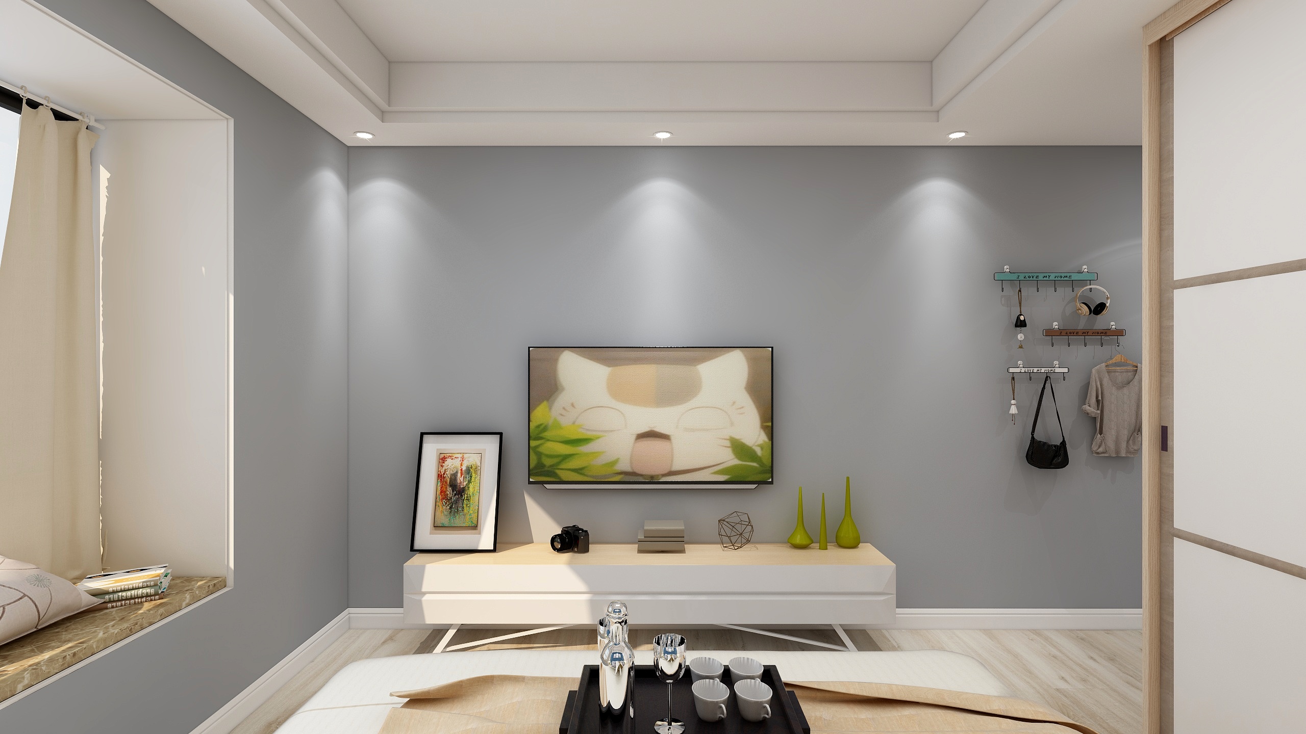 何宗建-176㎡现代四居一层主卧装修效果图第2张