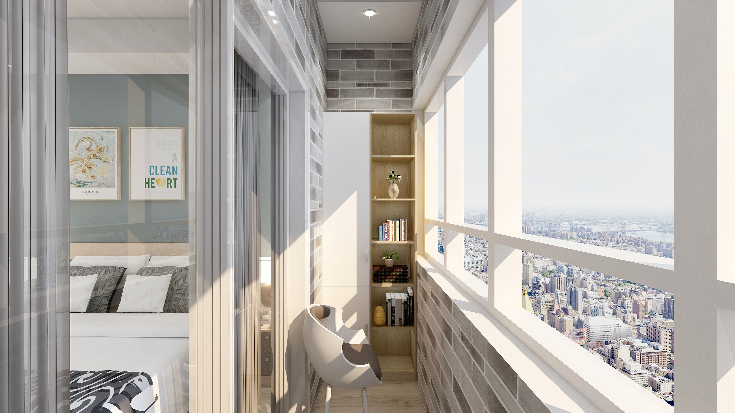 何宗建-176㎡现代四居一层阳台装修效果图第2张