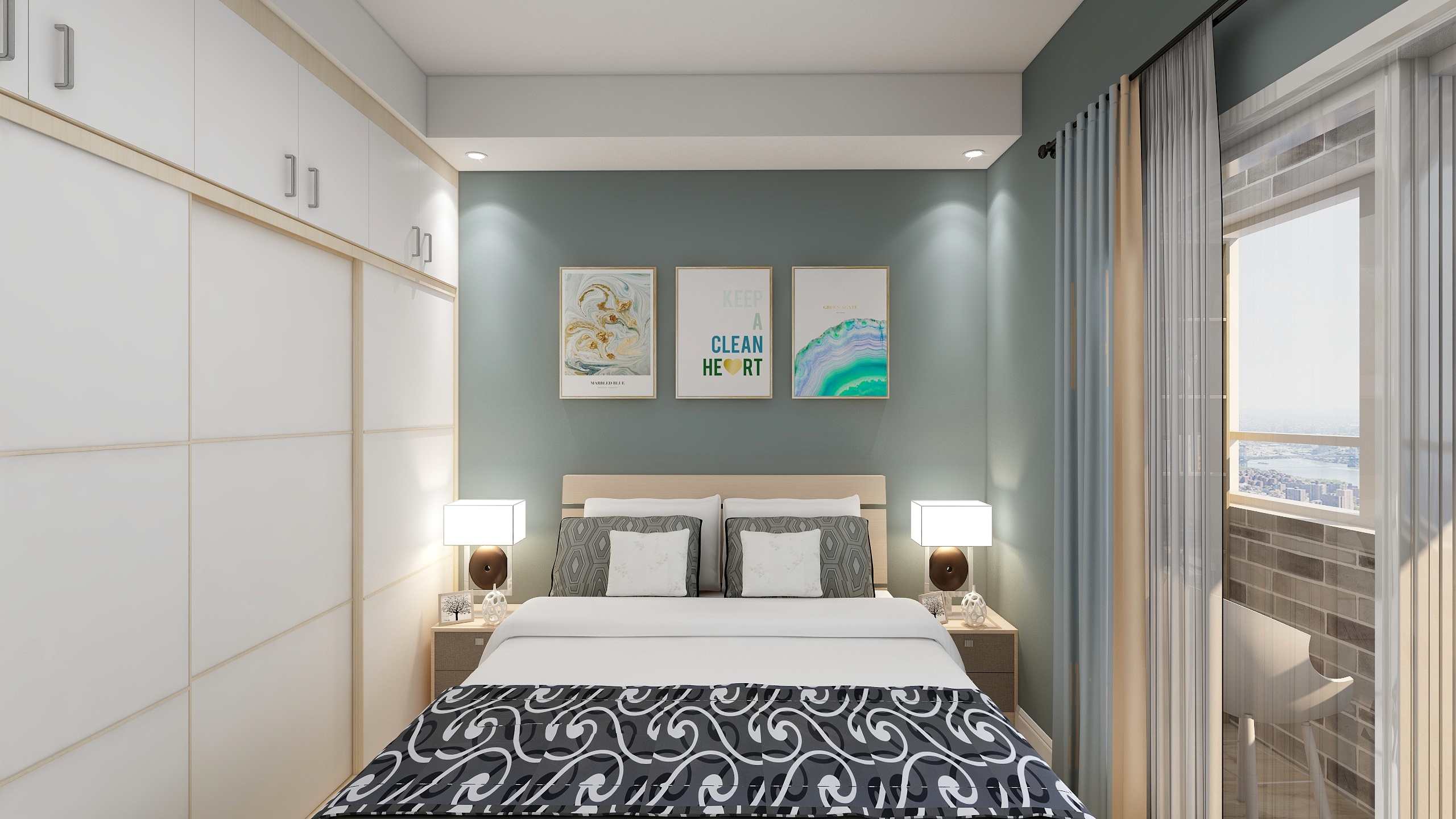 何宗建-176㎡现代四居一层次卧装修效果图第1张