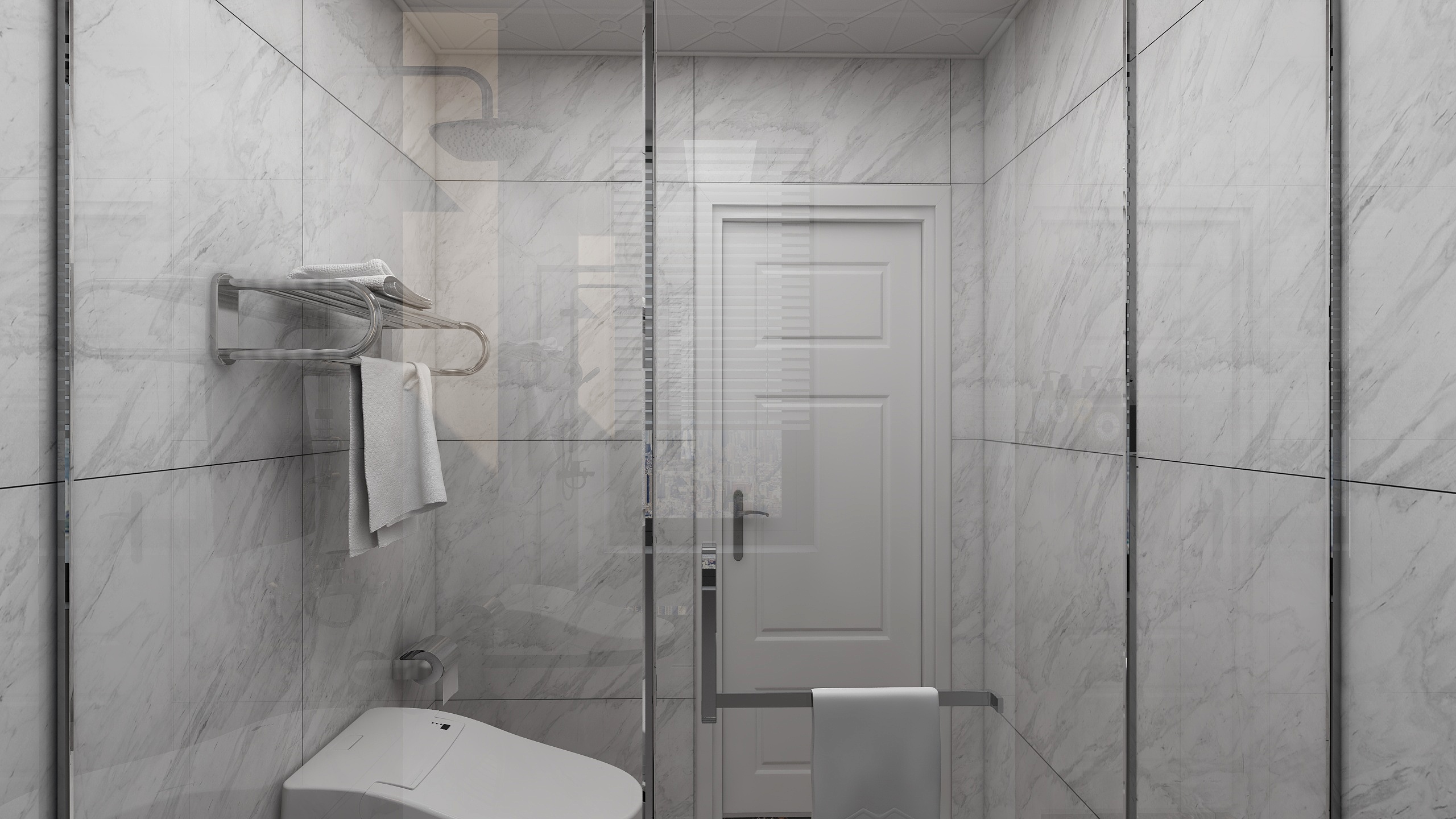 何宗建-176㎡现代四居一层卫生间装修效果图第3张