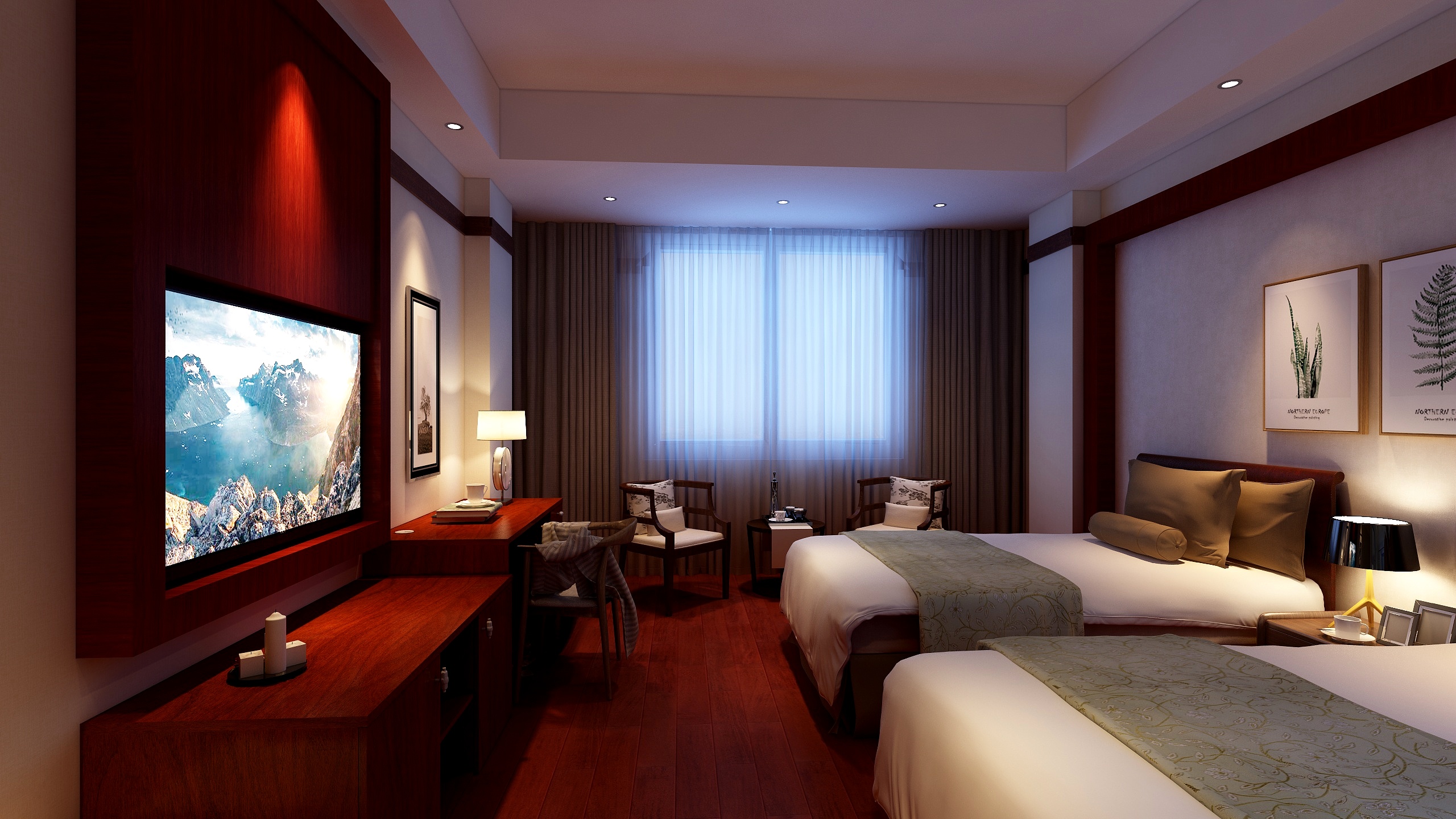 福建嘉骐装饰-酒店标间-装修设计方案