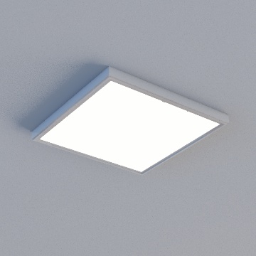 PB-LED327-SS银框 型材单照明（327*327） 拉丝亮银 暖黄3D模型