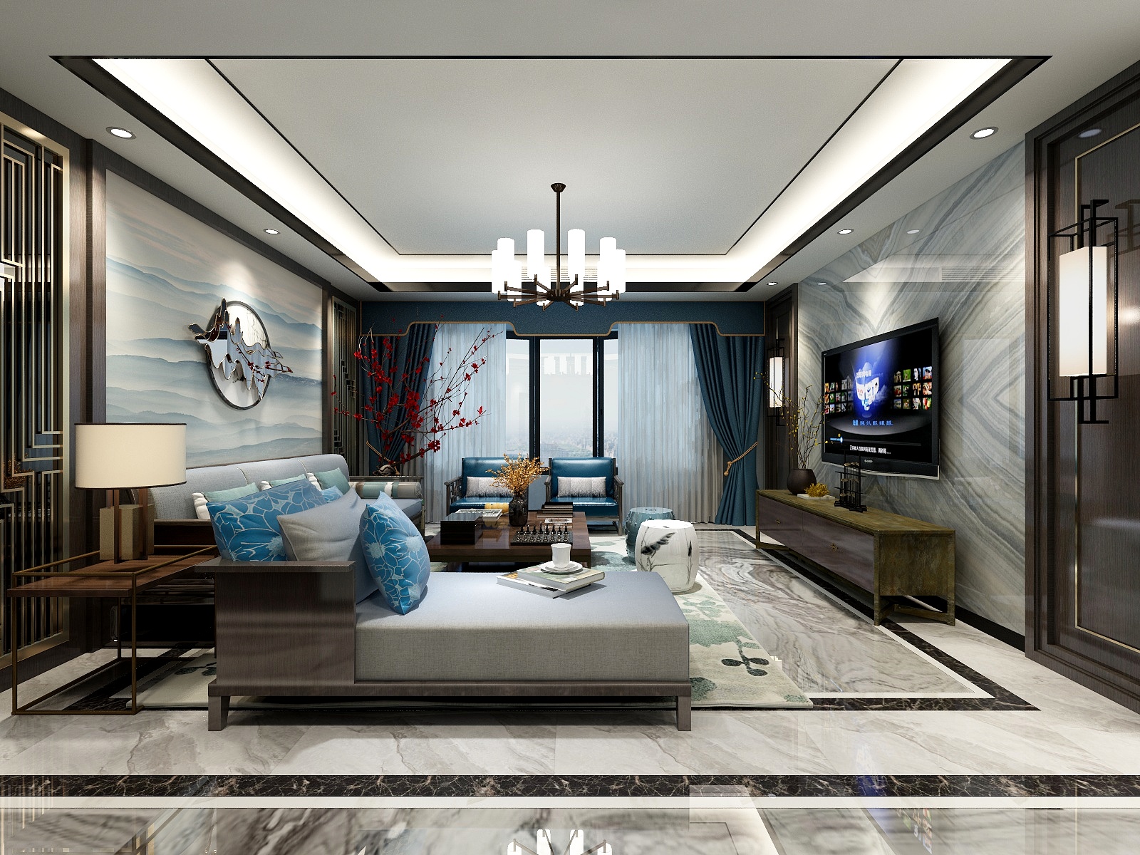 湛智华-新中式147平4房装修效果图