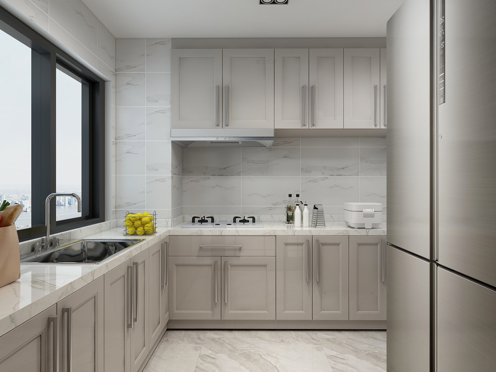 湛智华-新中式147平4房一层厨房装修效果图第1张