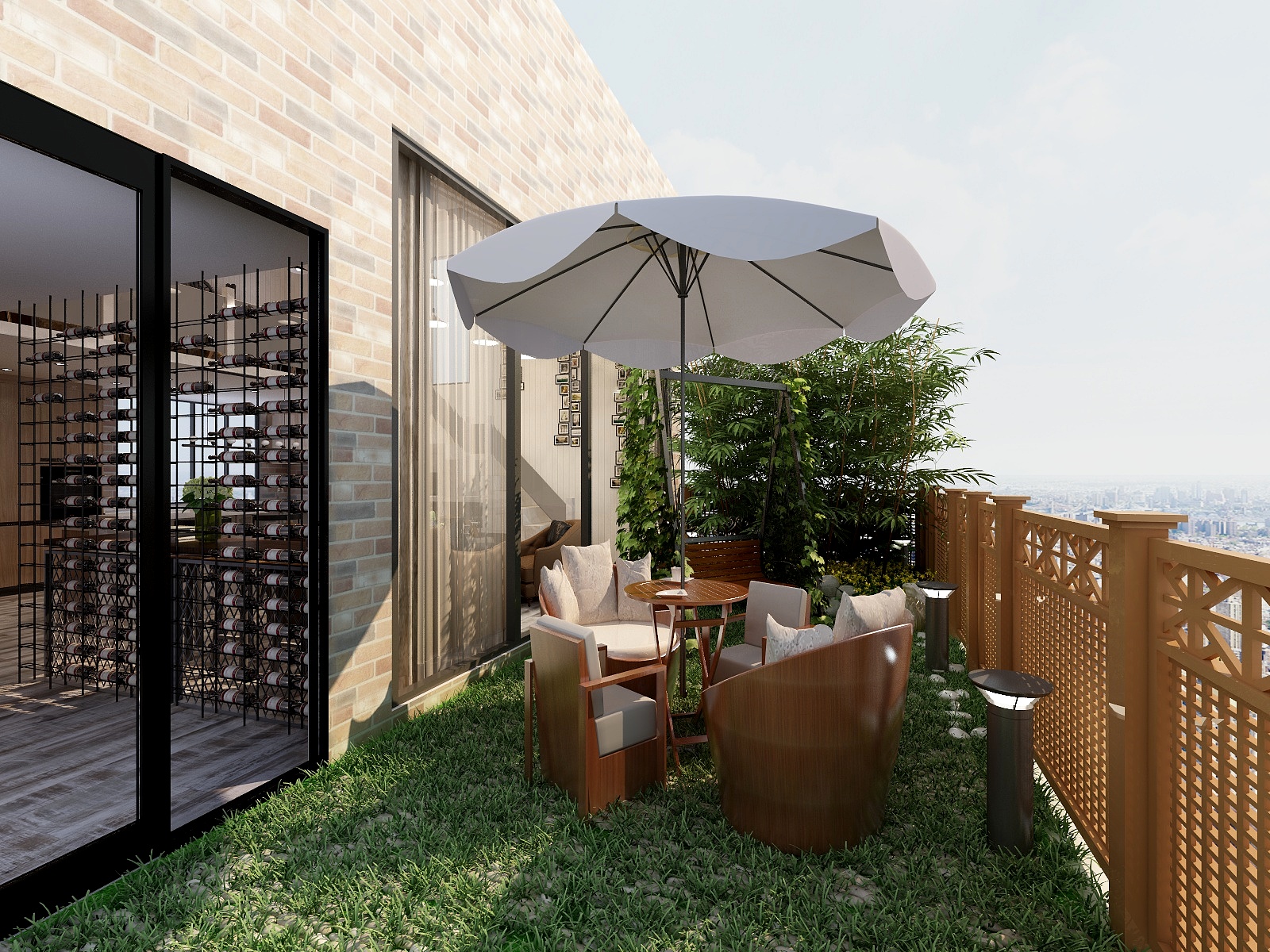 隋龙-109方酒吧一层露台（无顶）装修效果图第3张