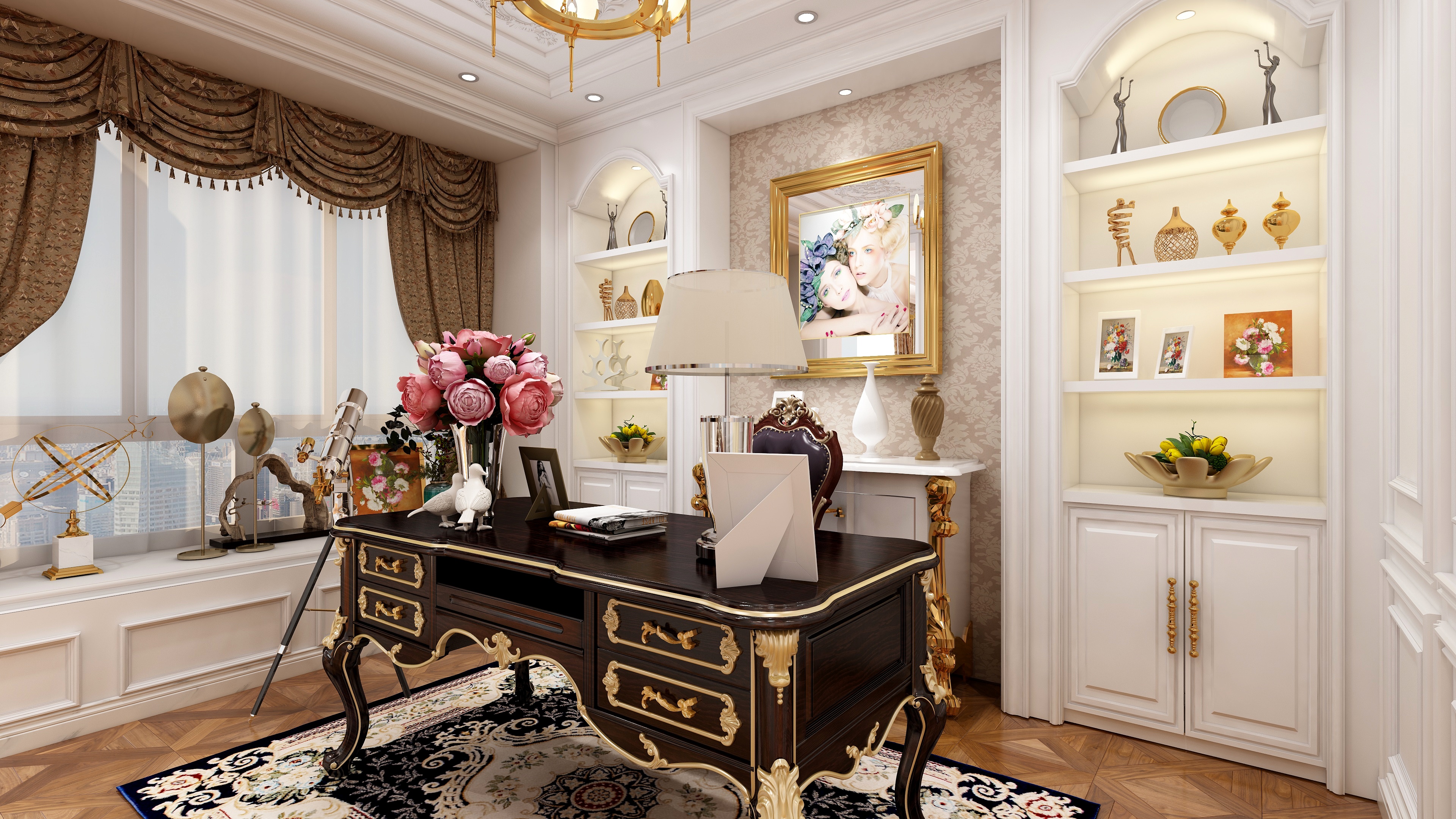 陈辉-144方欧式三居装修效果图