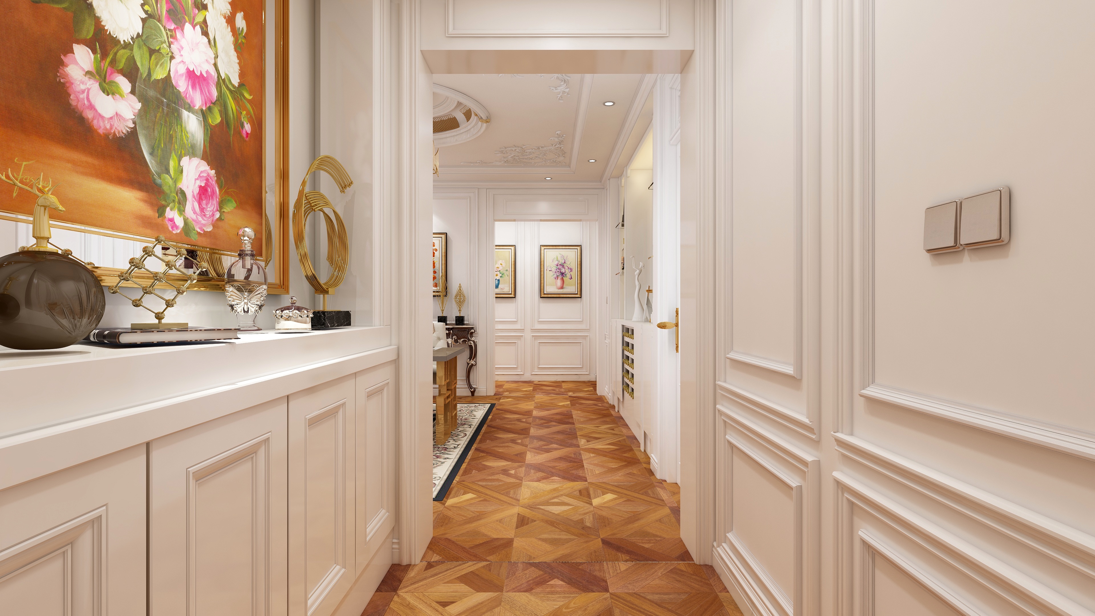 陈辉-144方欧式三居装修效果图