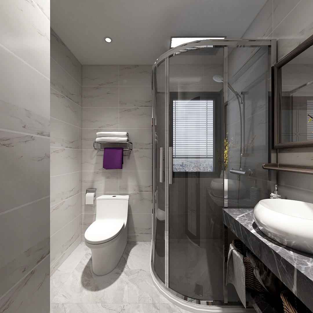 湛智华-新中式147平4房一层卫生间装修效果图第1张