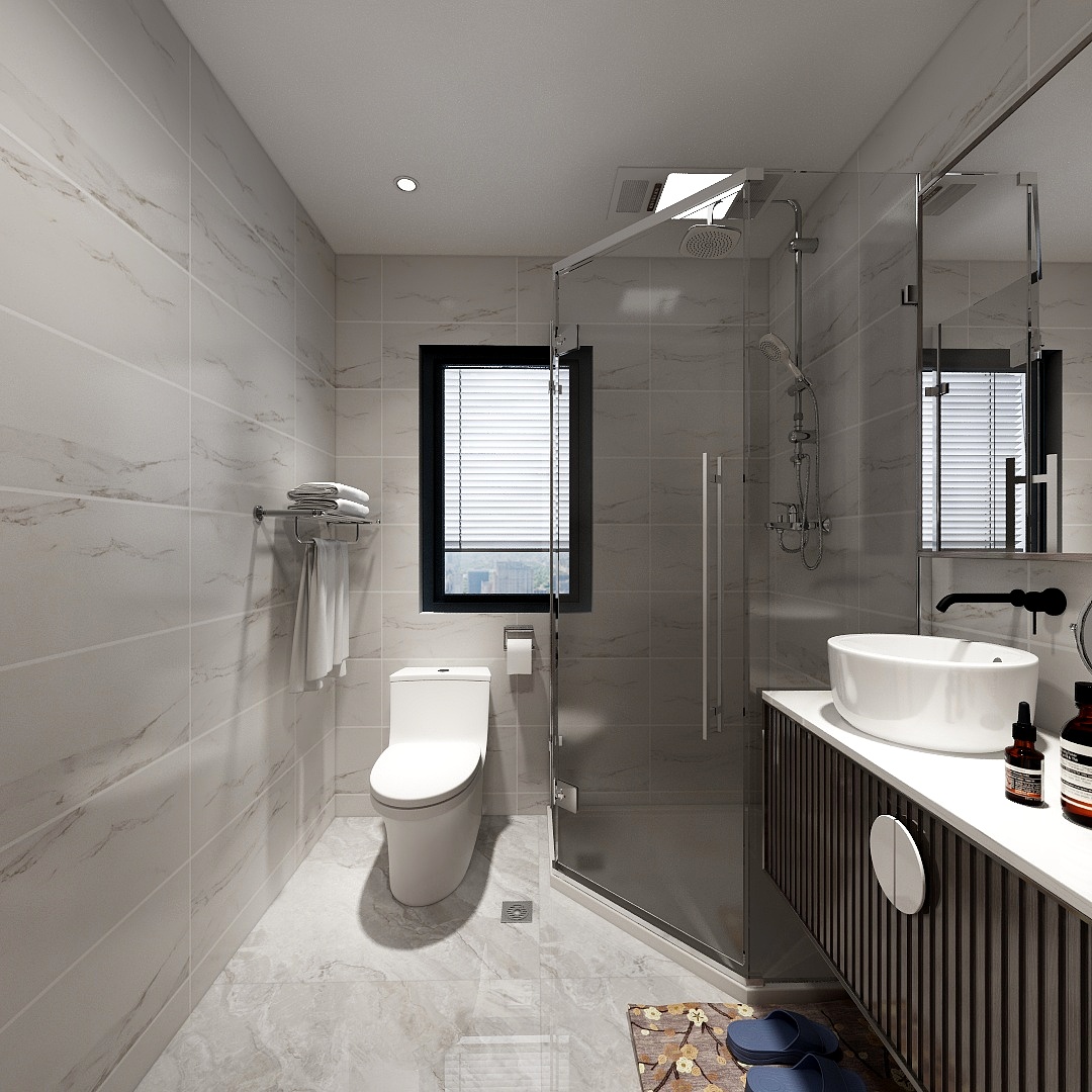 湛智华-新中式147平4房一层卫生间装修效果图第1张