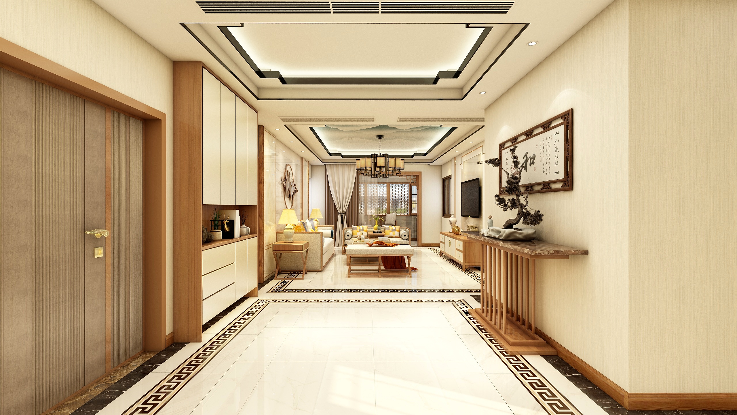 我不会做图-164㎡新中式两居装修效果图