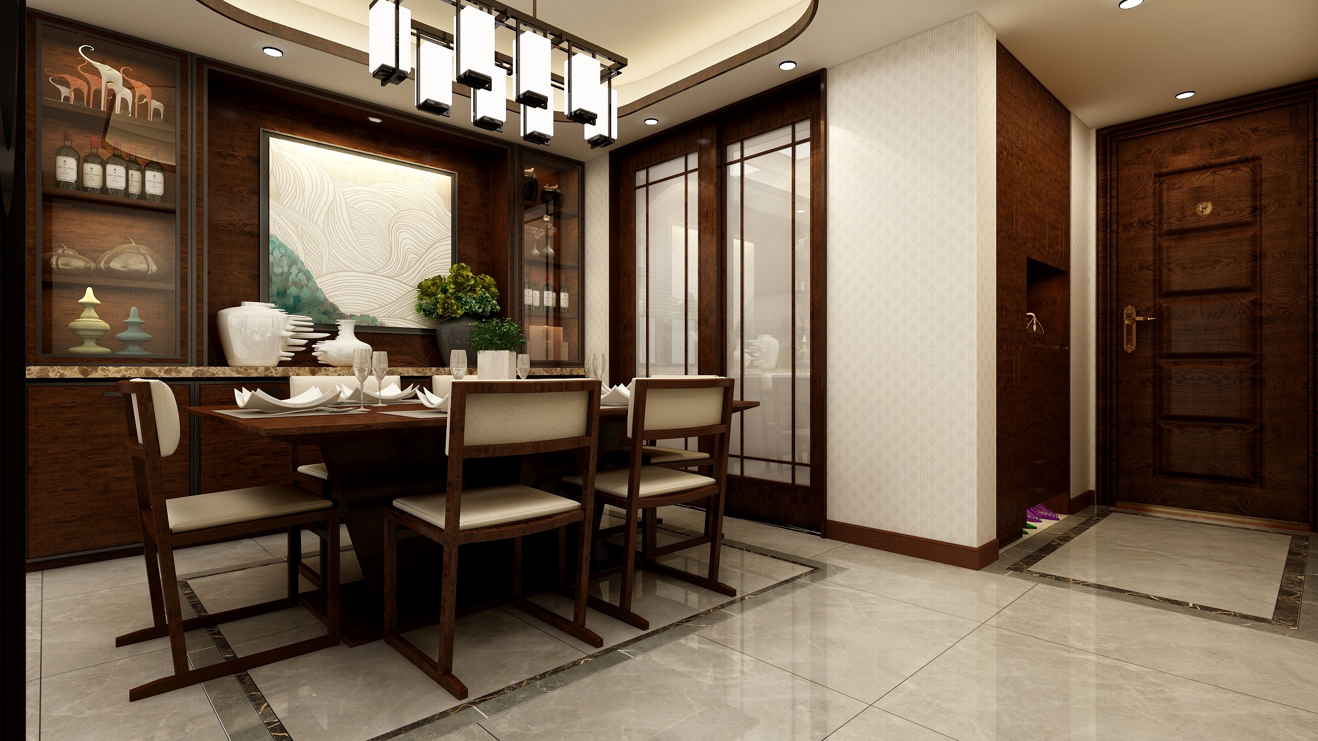 赵喜雄-140方新中式一居-装修设计方案